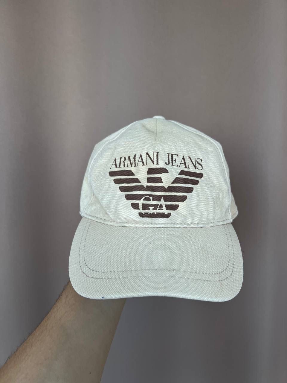 Armani Armani Jeans Cap Logo Hat Beige Luxury One Size Size ONE SIZE - 2 Thumbnail