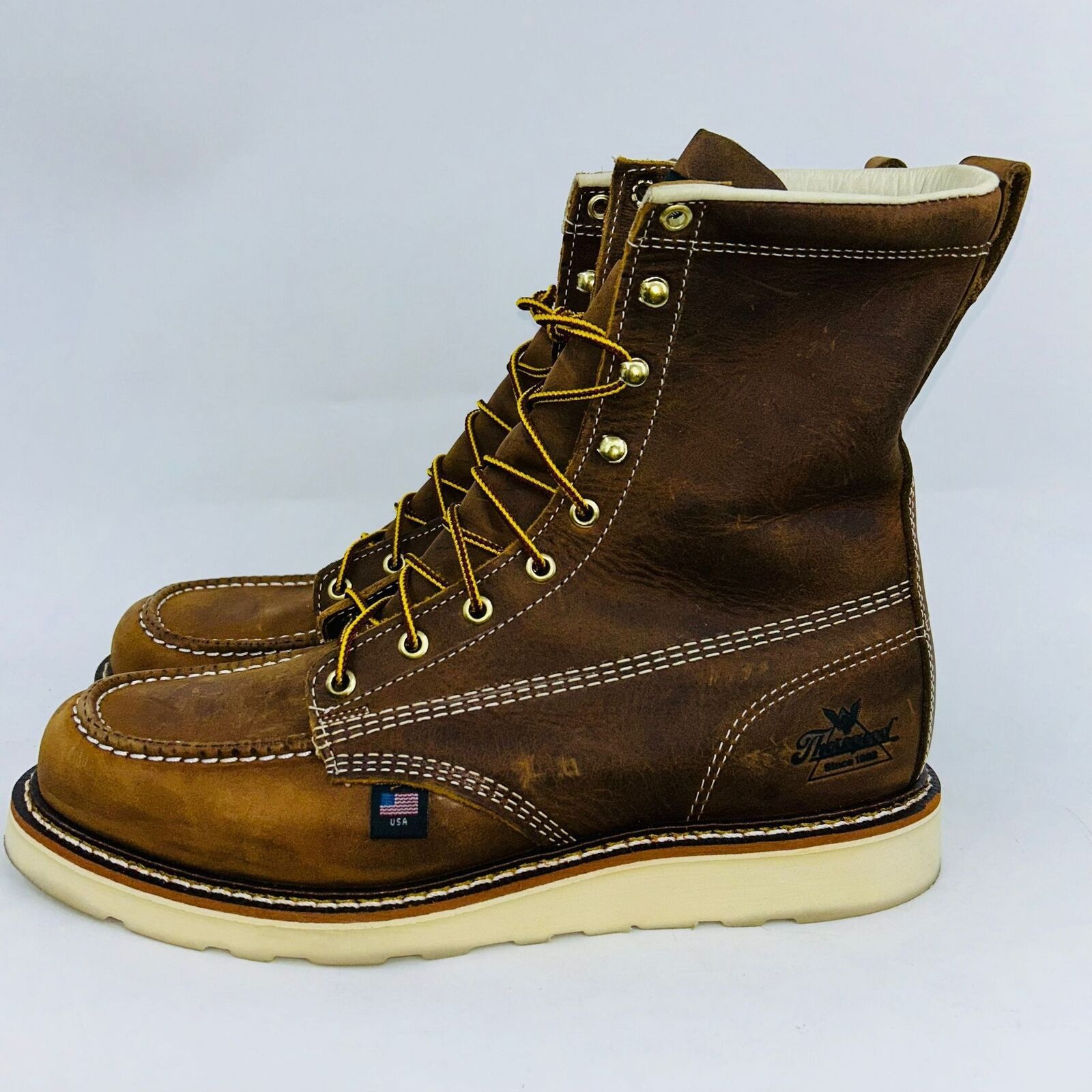 Thorogood THOROGOOD MENS 8" NON-SAFETY TOE MOC WORK BOOTS SIZE 11.5D Size US 11.5 / EU 44-45 - 4 Thumbnail