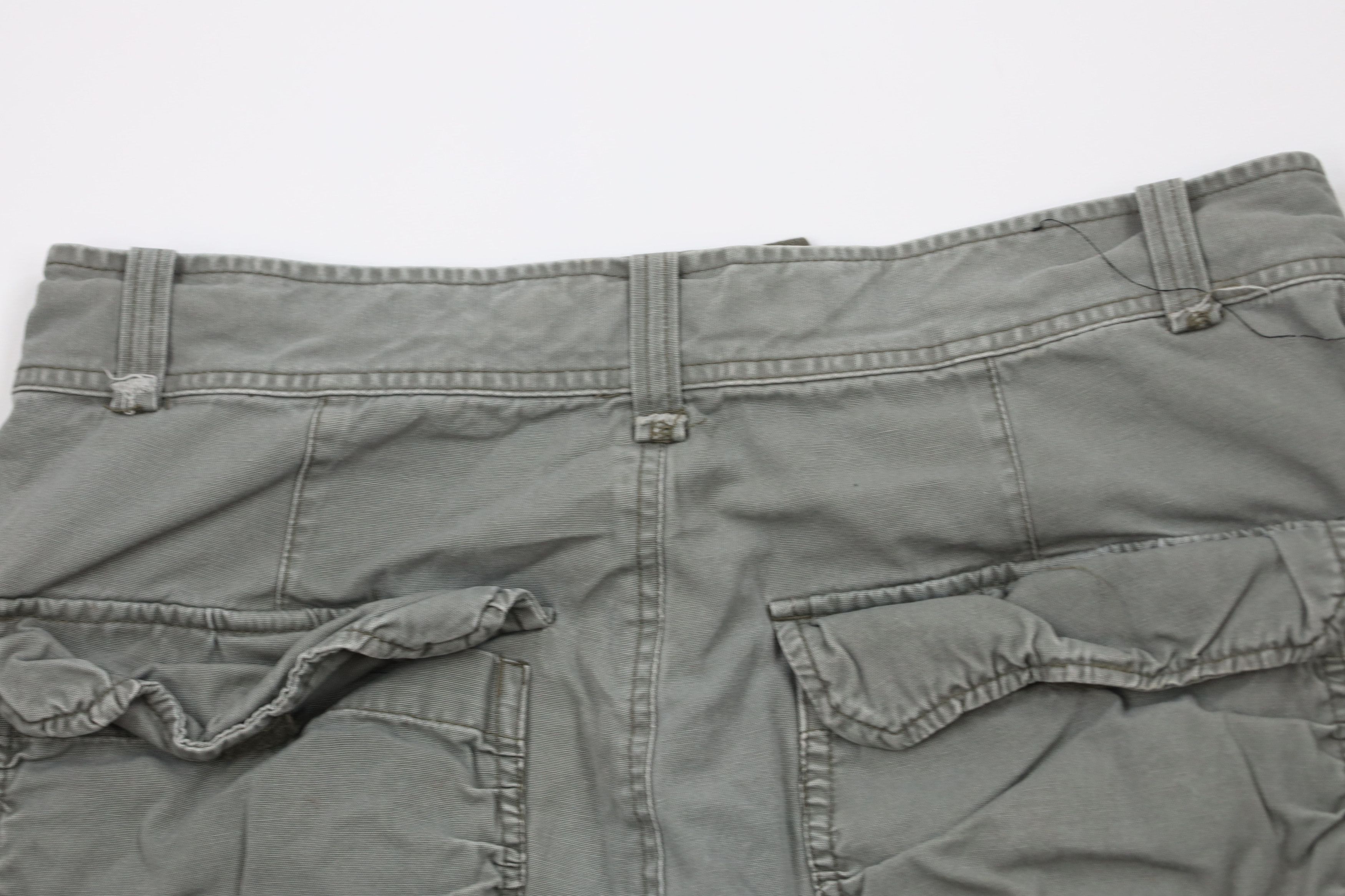 Vintage Vintage 90s IOU Baggy Fit Canvas Cargo Shorts Green Cotton Size US 34 / EU 50 - 11 Thumbnail
