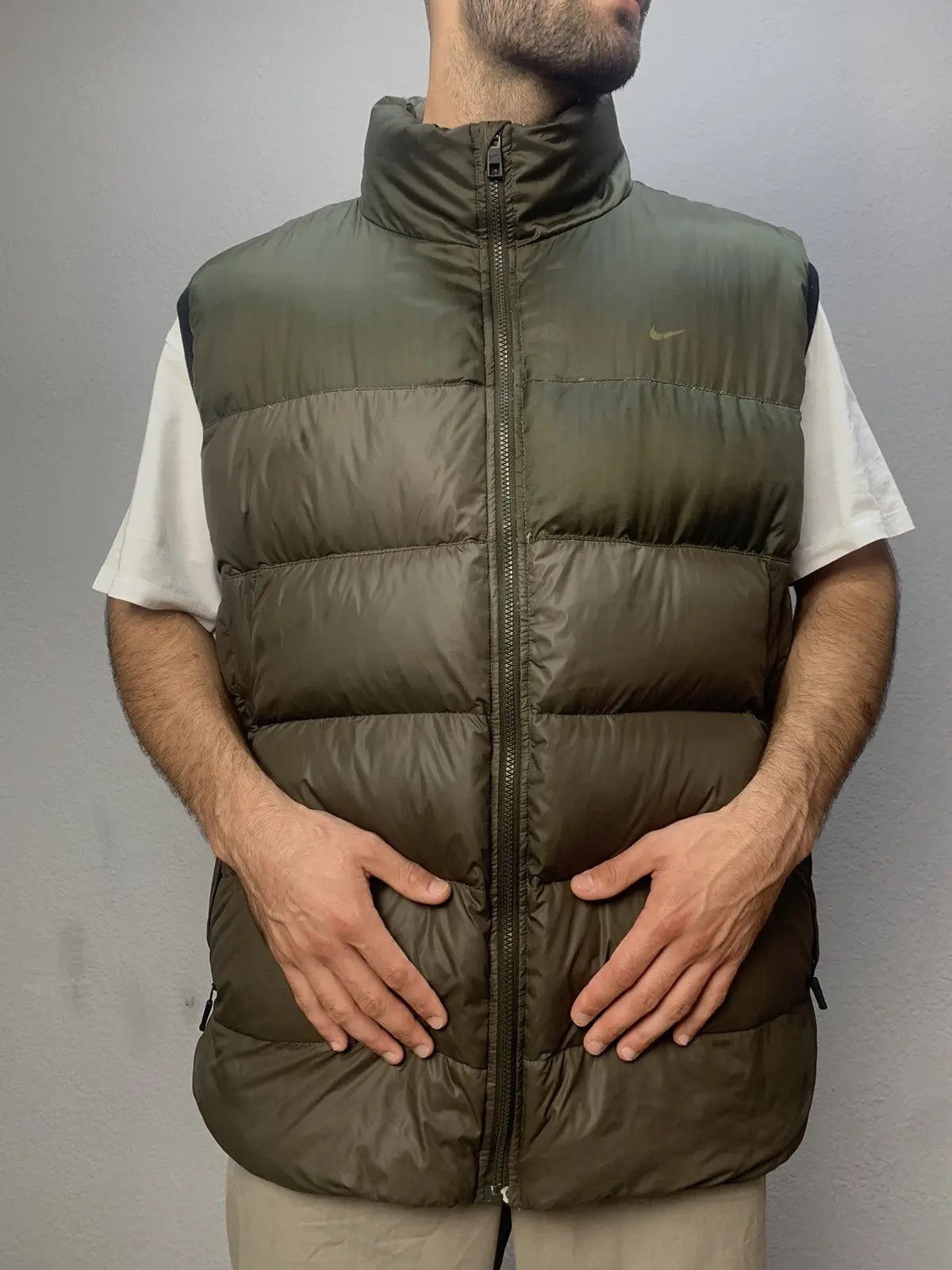 Nike × Vintage Vintage Y2K Nike Down Waistcoat Jacket Puffer Black Nike Size US XXL / EU 58 / 5 - 3 Thumbnail