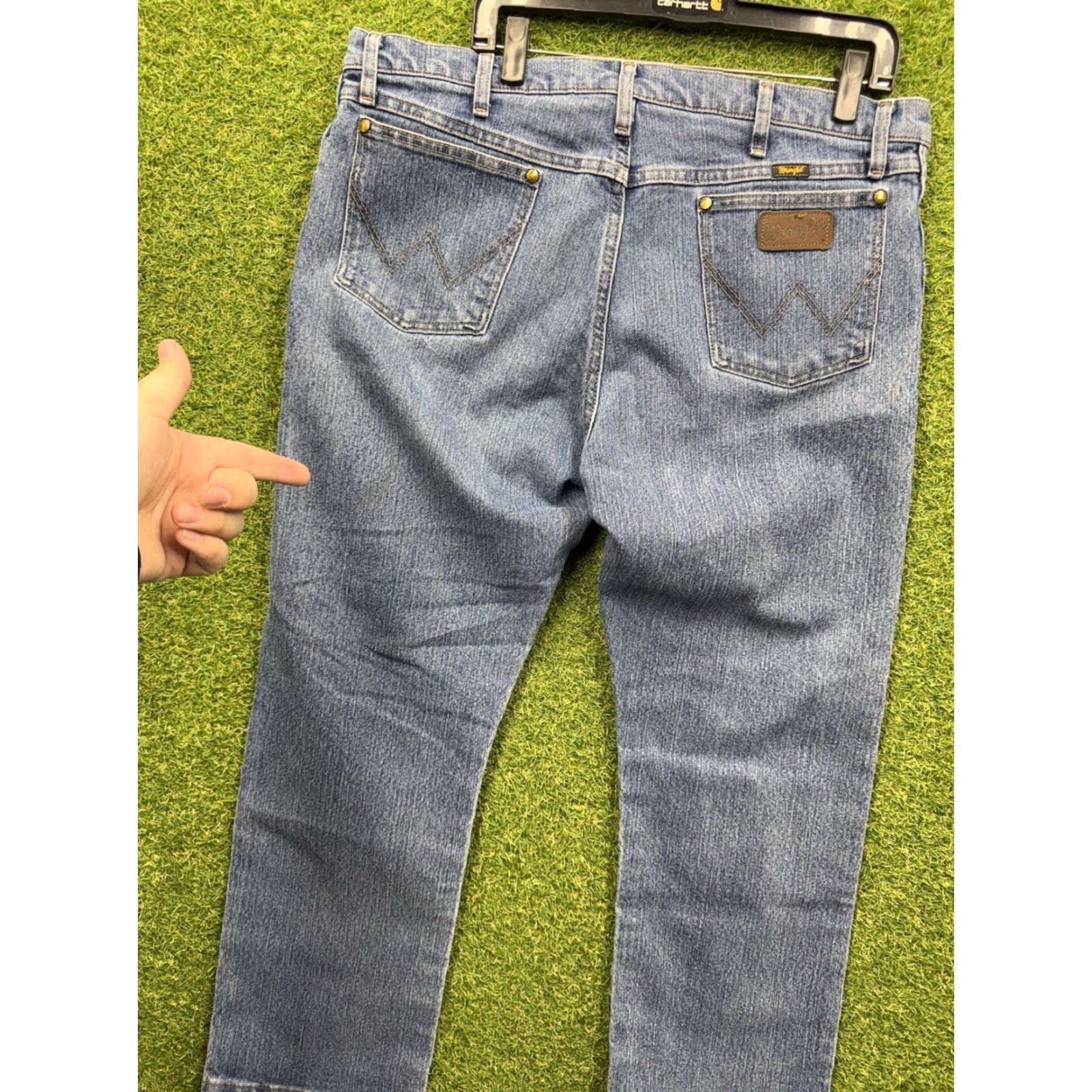 Wrangler Wrangler Advanced Comfort Jeans Mens 38x30 Blue Stretch Denim Regular Fit A101 Size US 38 / EU 54 - 3 Thumbnail