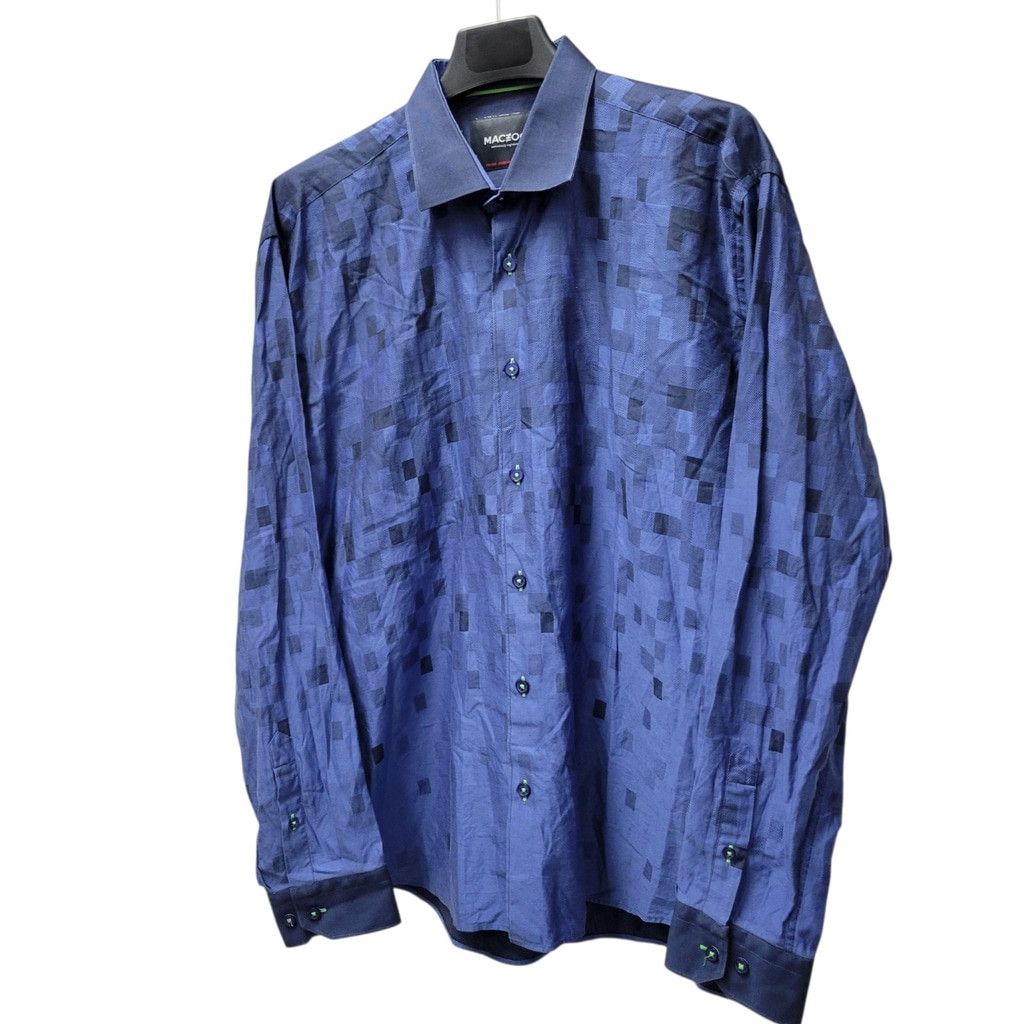 Maceoo MACEOO Italian Jacquard Fabric Blue Collared Long-Sleeves Me Size US XXL / EU 58 / 5 - 3 Thumbnail