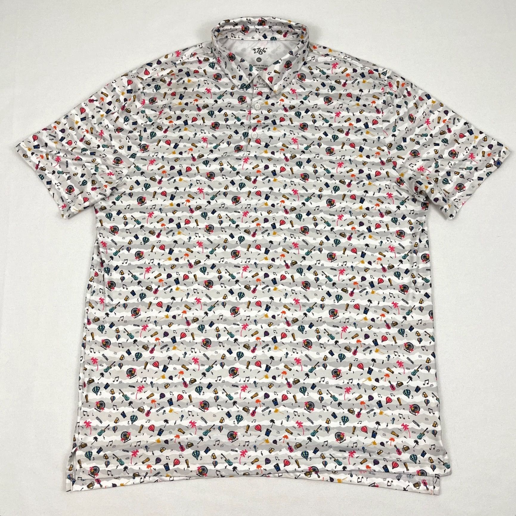 Vintage 1764 Golf Polo Shirt Mens XL White Festival Beer Music Party Active Performance Size US XL / EU 56 / 4 - 3 Thumbnail