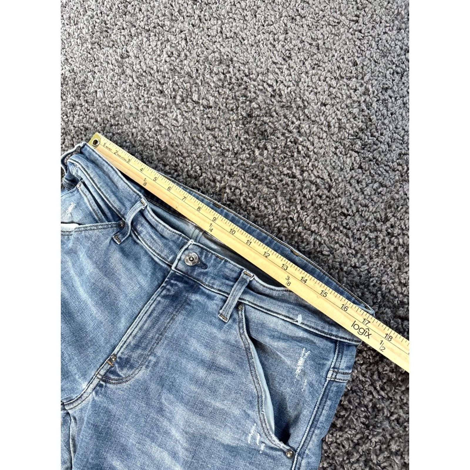 G-Star G Star Raw 5620 3D Zip Knee Skinny Jeans Mens 36x33 Light Wash Distressed Blue Denim Cotton Spandex Jeans Mens 36 Regular"} Size US 36 / EU 52 - 4 Thumbnail