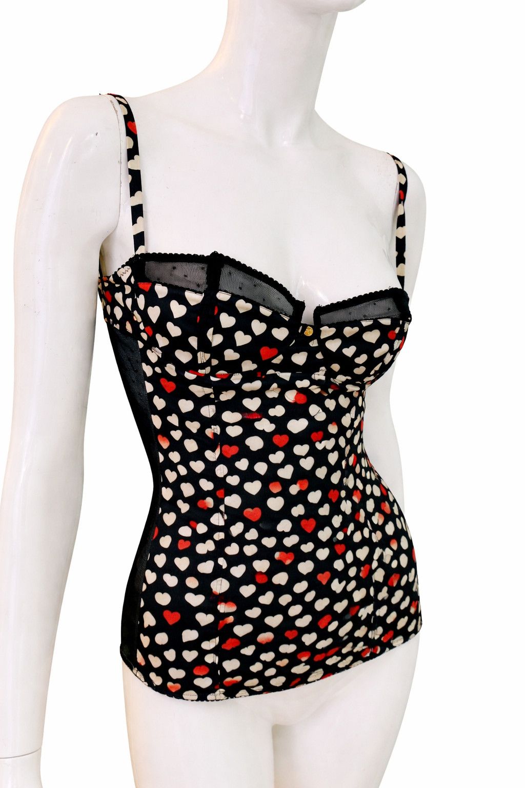 Dolce & Gabbana Dolce & Gabbana D&G Heart Bustier Top Corset Camisole Size M / US 6-8 / IT 42-44 - 1 Thumbnail