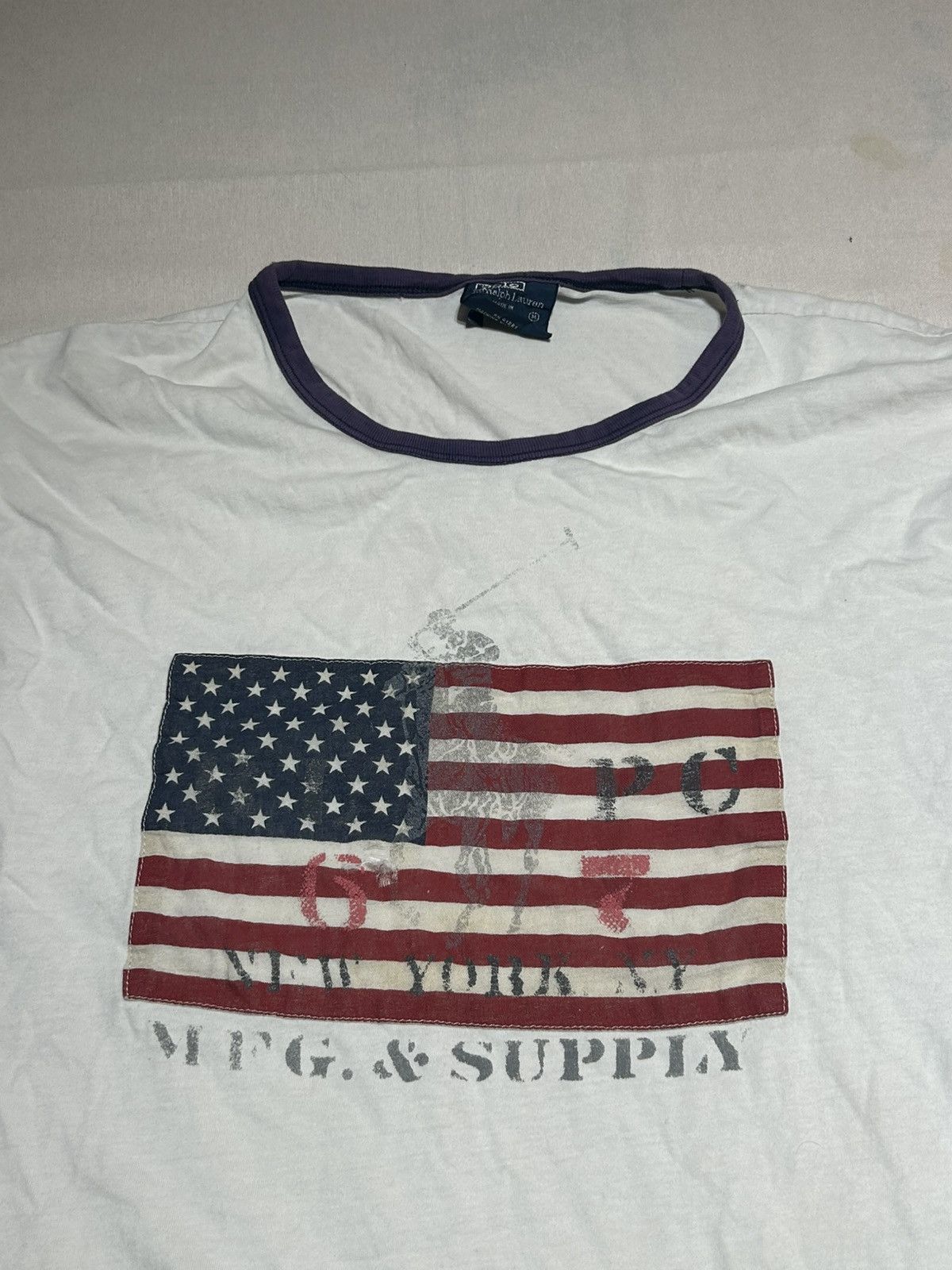 Polo Ralph Lauren 90s Vintage White USA-MFG Supply- Polo Tee Size US M / EU 48-50 / 2 - 2 Thumbnail