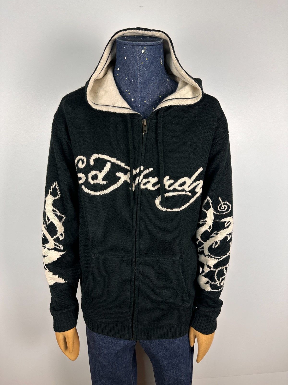 Ed Hardy Ed Hardy Knitted Love Kills Zip Through Hoodie Mens Size M Size US M / EU 48-50 / 2 - 1 Thumbnail