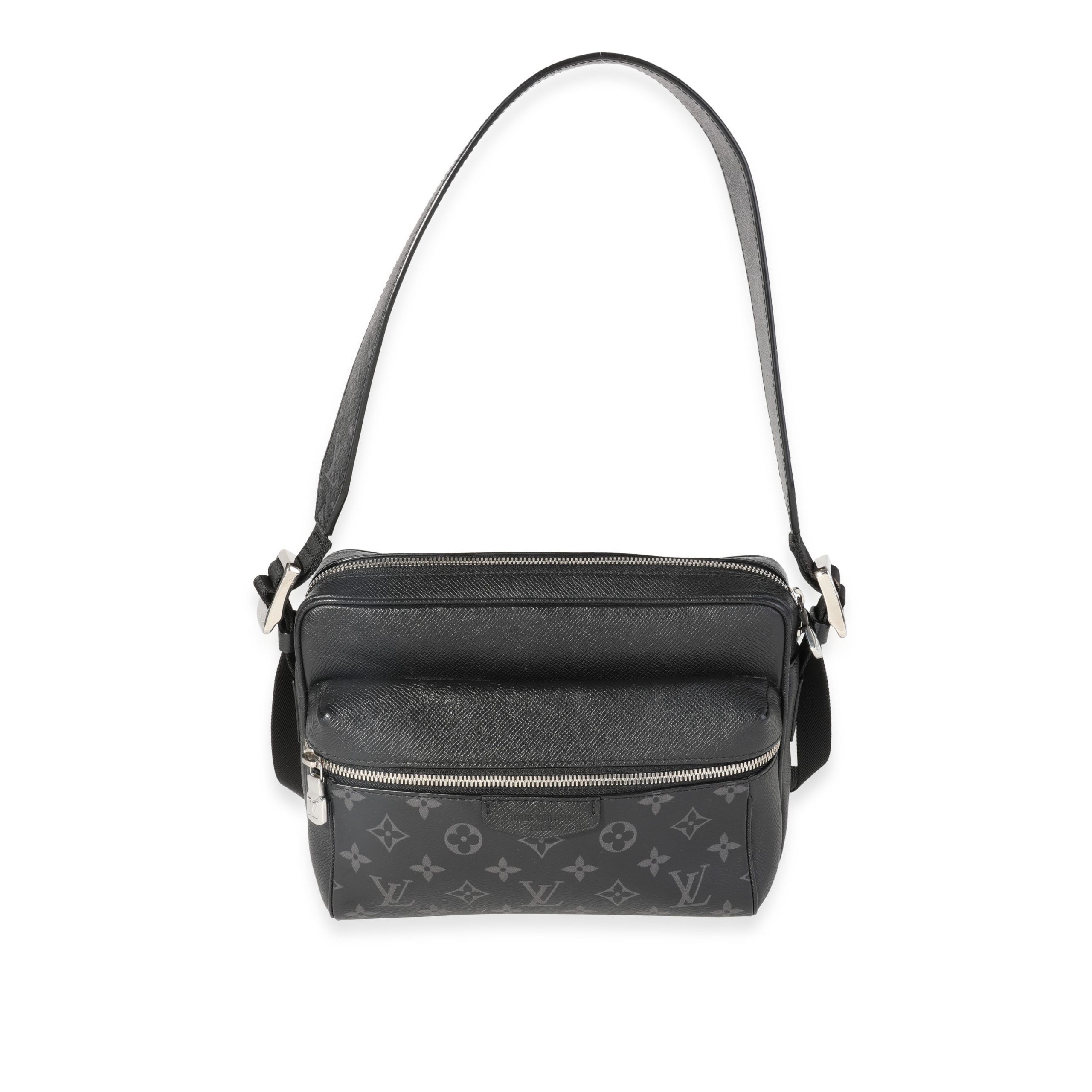 image of Louis Vuitton Black Taigarama & Monogram Eclipse Canvas Outdoor Messenger, Women's