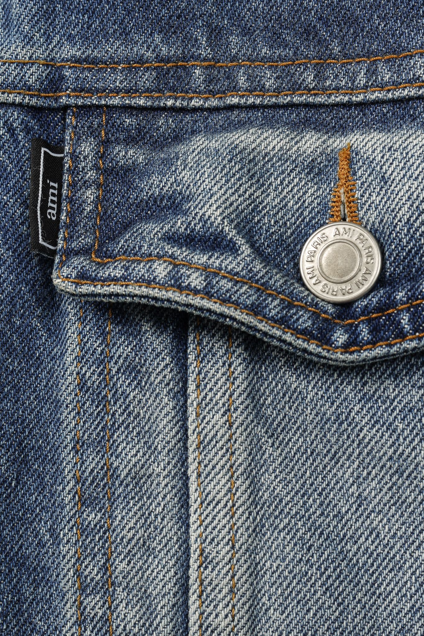 AMI AMI "Used Blue" Weathered Patch-Pocket Denim Jacket Size US S / EU 44-46 / 1 - 8 Thumbnail