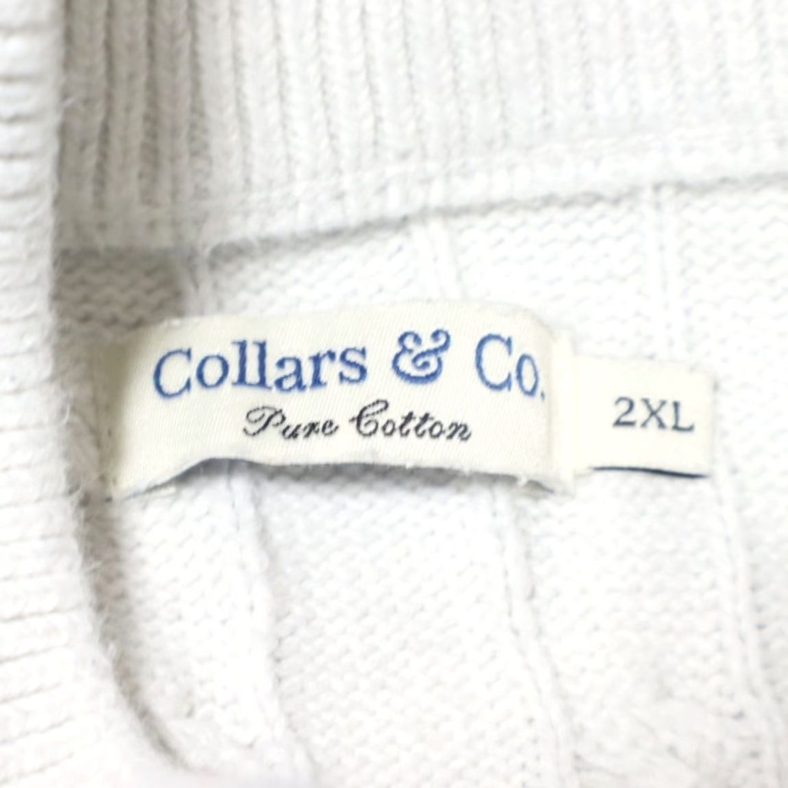 CO Collars & Co Cable Knit 1/4 Zip Sweater Gray Men's 2XL Shirt LongSleeve Mock Neck Slim Fit Size US XXL / EU 58 / 5 - 5 Thumbnail