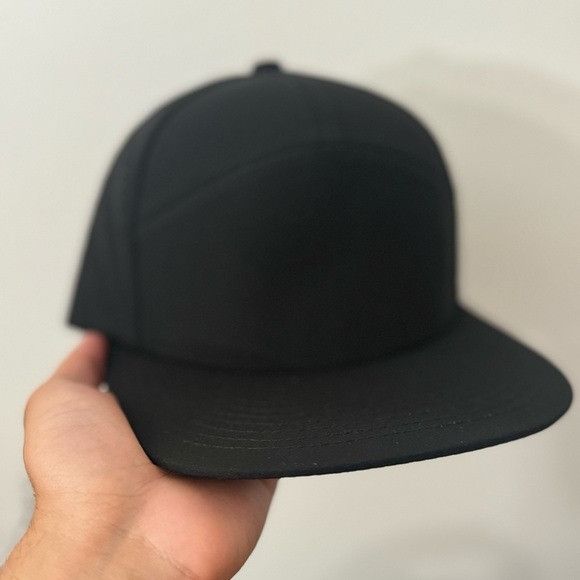 Designer NEW 7 PANEL CAMPER LASER CUT MESH GOLFER BLACK HAT Size ONE SIZE - 2 Thumbnail