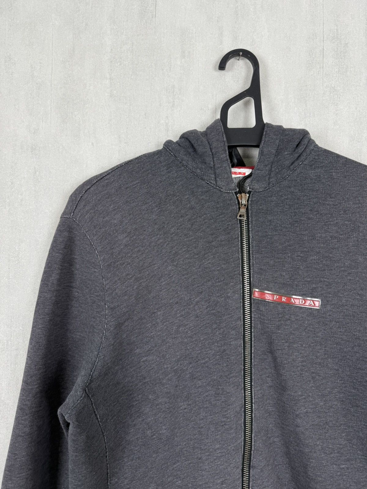 Prada Vintage 90s Prada Sport Red Tab Women’s Zip Up Hoodie Size M / US 6-8 / IT 42-44 - 6 Thumbnail