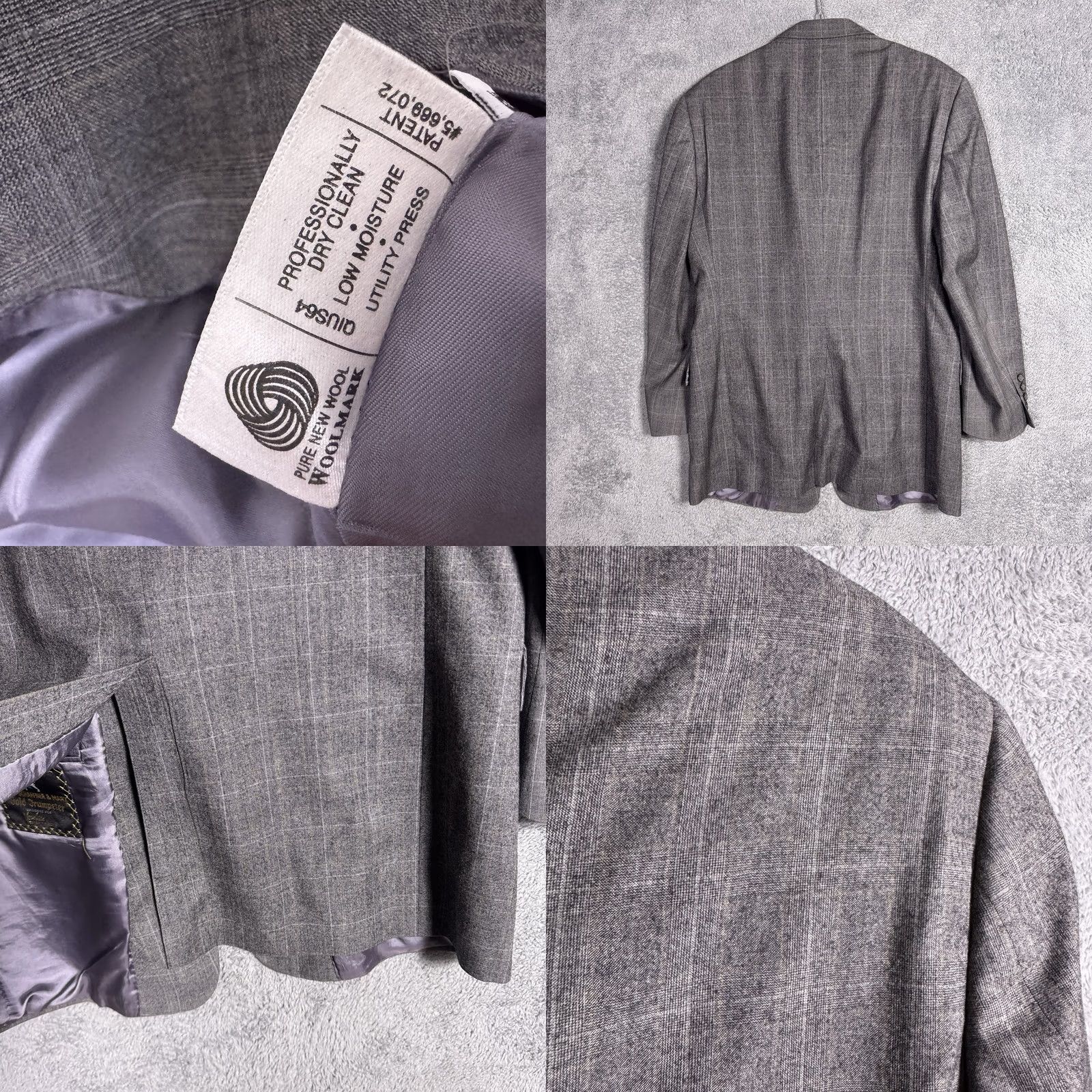Hart Schaffner Marx Hart Schaffner Marx Suit Men 42R 34x28 Raised Napped Wool Gray Trumpeter Gold Size 42R - 9 Thumbnail