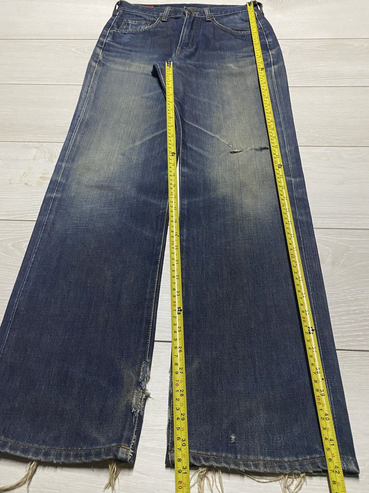 Junya Watanabe Vintage Edwin 503 Mud Wash Distressed Loose Jeans Size US 29 - 16 Thumbnail