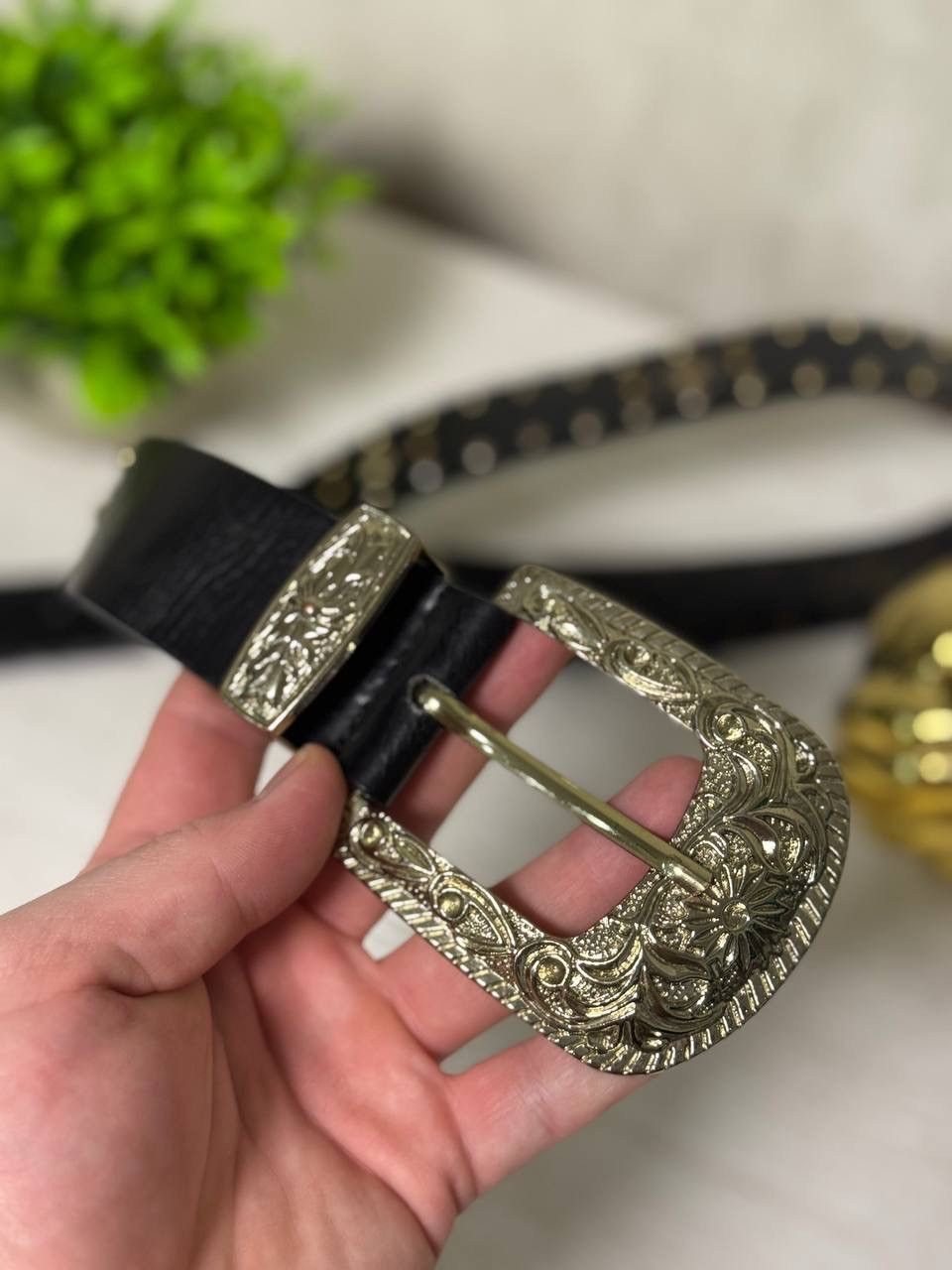 If Six Was Nine VTG Western Leather Belt Cowboy Y2K 00s USA Size 90 cm Size ONE SIZE - 9 Thumbnail
