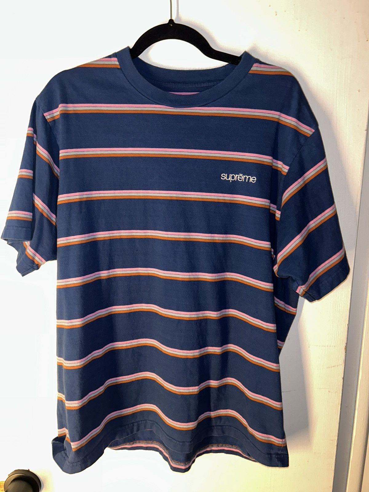 Supreme Supreme Printed Stripe Twill Henley | Grailed