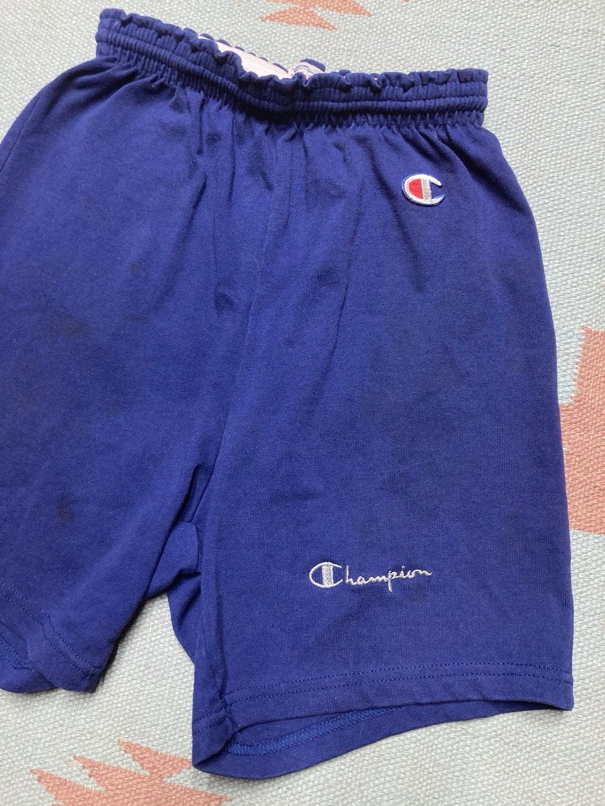 Vintage 80s champion sweat shorts navy blue spell out logo medium Size US 28 / EU 44 - 2 Thumbnail
