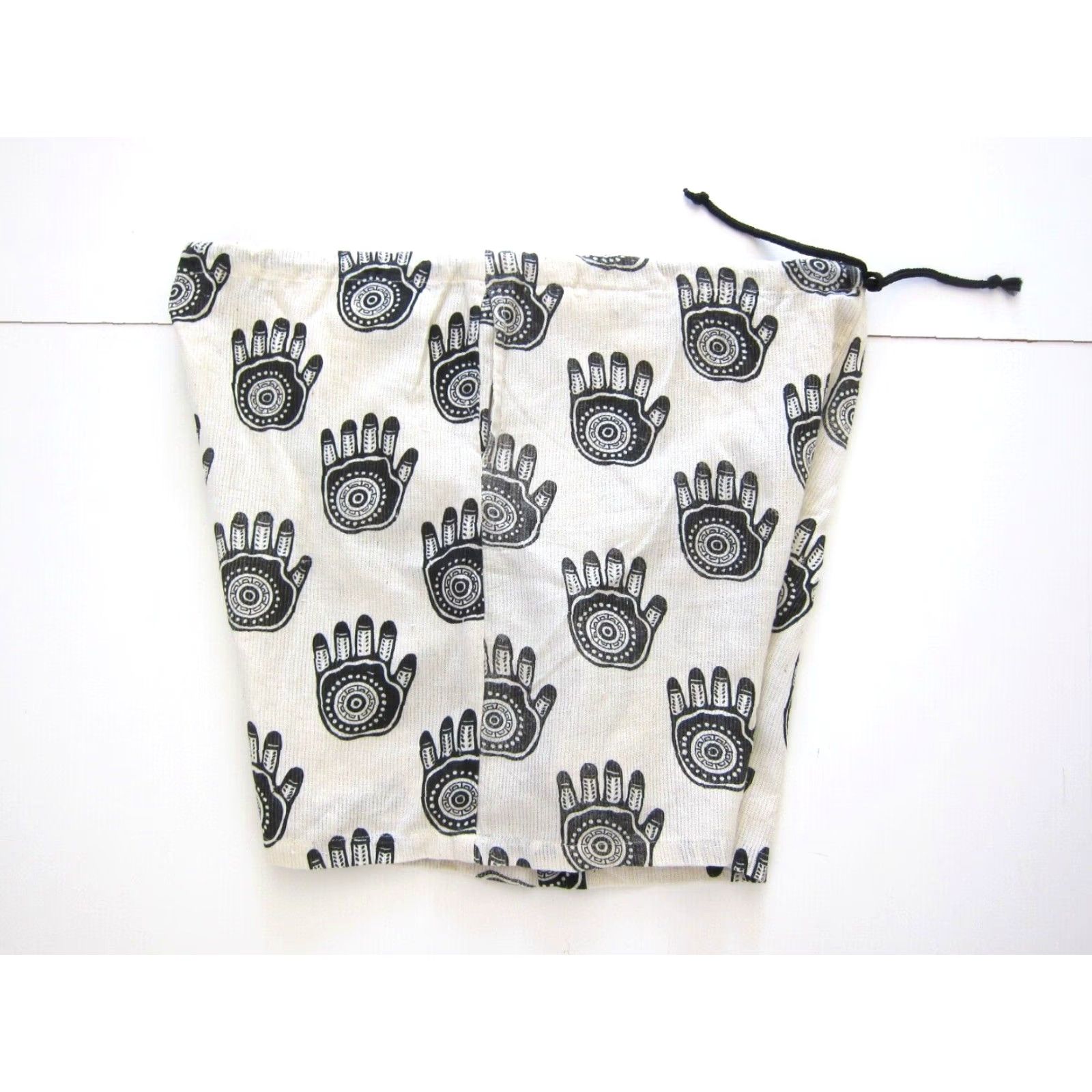 Vintage VINTAGE Cheppu Nepal 100% Cotton Black Ivory Hand Pocket Drawstring Short Men L Size US 33 - 5 Thumbnail