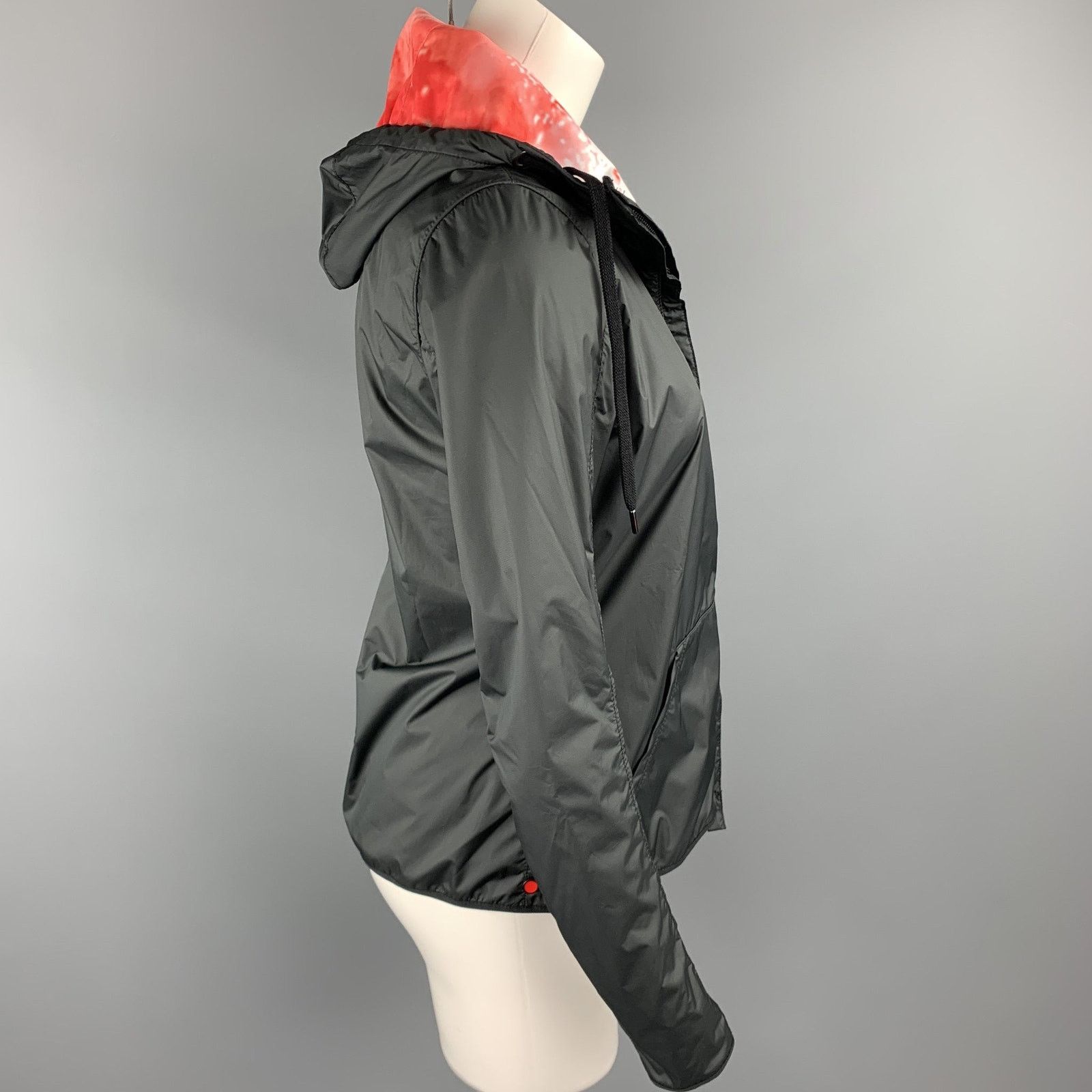 Other KRU Size 4 Black & Red Polyamide Reversible Hooded Jacket Size S / US 4 / IT 40 - 3 Thumbnail