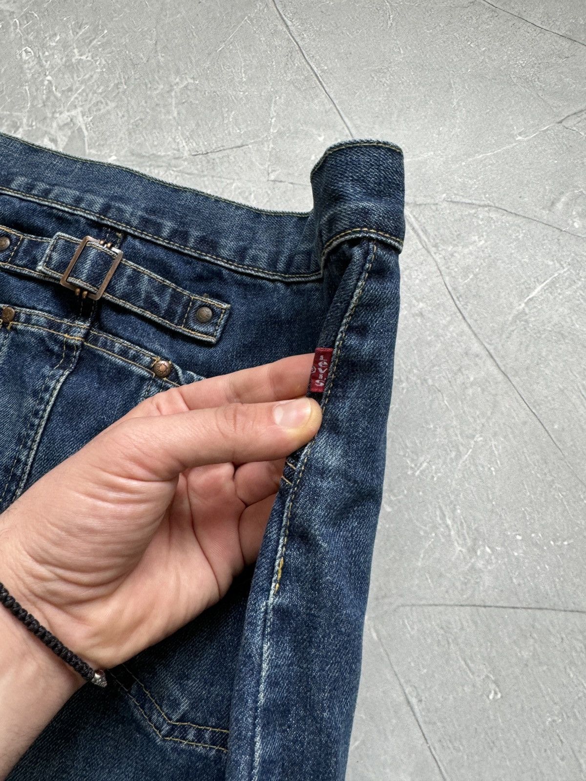 Levi's Vintage Clothing Vintage Levis Back Buckle Denim Midi Skirt Size 30" / US 8 / IT 44 - 7 Thumbnail