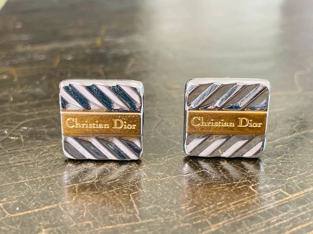 Dior Christian Dior Vintage Two-Tone Square Logo Cufflinks Size ONE SIZE - 1 Thumbnail