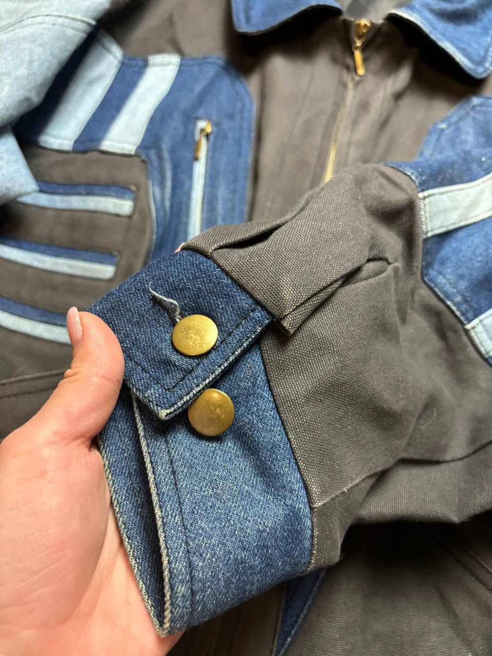 Designer × Vintage Jacques Lorant padded denim jacket, zip-up, long sleeves Size US M / EU 48-50 / 2 - 3 Thumbnail