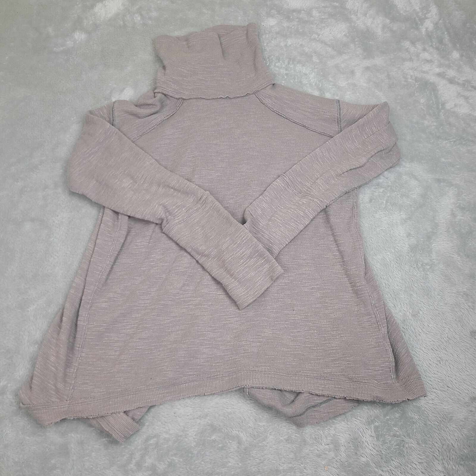 Free People Free People We The Split Back Turtleneck Stone Taupe Gray Lo Size S / US 4 / IT 40 - 1 Thumbnail