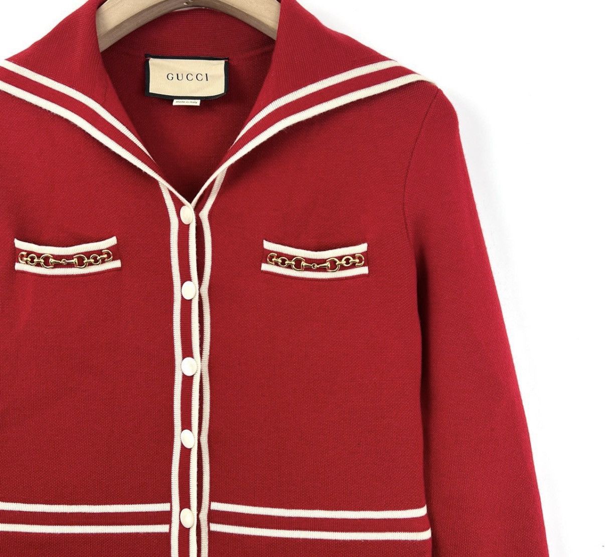 Gucci Gucci/Red Horsebit Chain Knit Dress K12 Size XS / US 0-2 / IT 36-38 - 5 Thumbnail