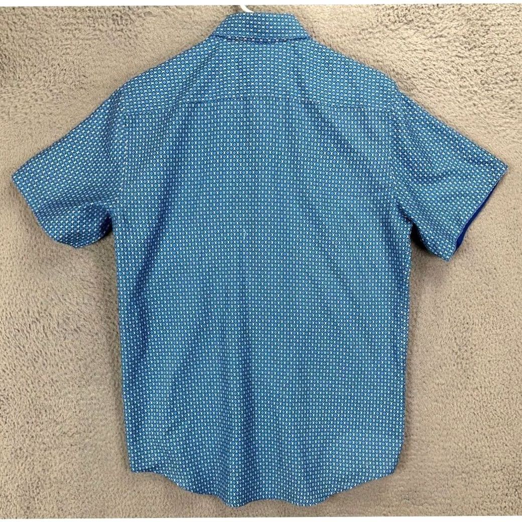 Vintage Suslo Couture Shirt Adult Large Blue Geometric Slim Fit Button Down Outdoor Mens Size US L / EU 52-54 / 3 - 2 Thumbnail