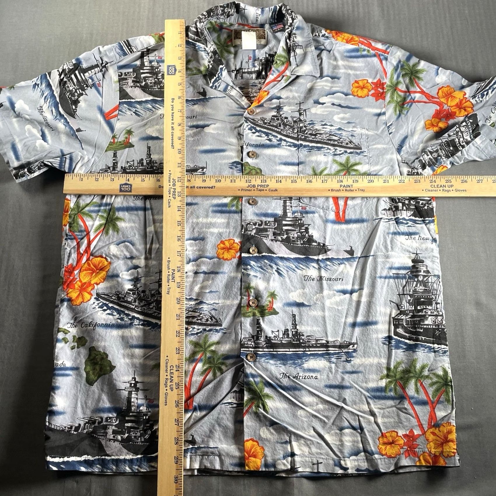 Vintage VINTAGE Kalaheo USN US Navy battle war ship print hawaiian shirt LARGE vtg 90s usa made Size US L / EU 52-54 / 3 - 6 Thumbnail
