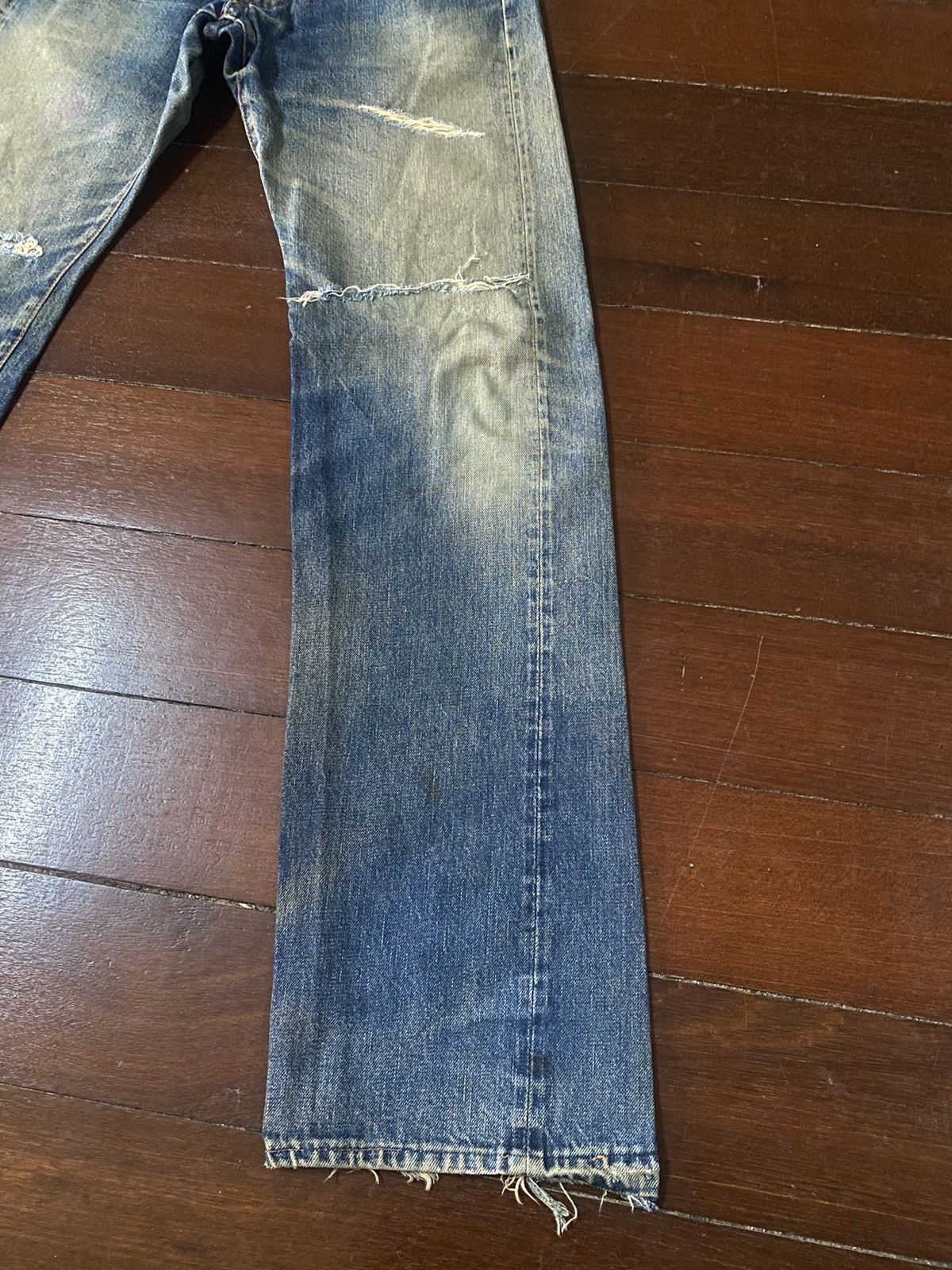 Denime Vintage denime Distress Mud wash Denim Selvedge Jeans Size US 29 - 8 Thumbnail