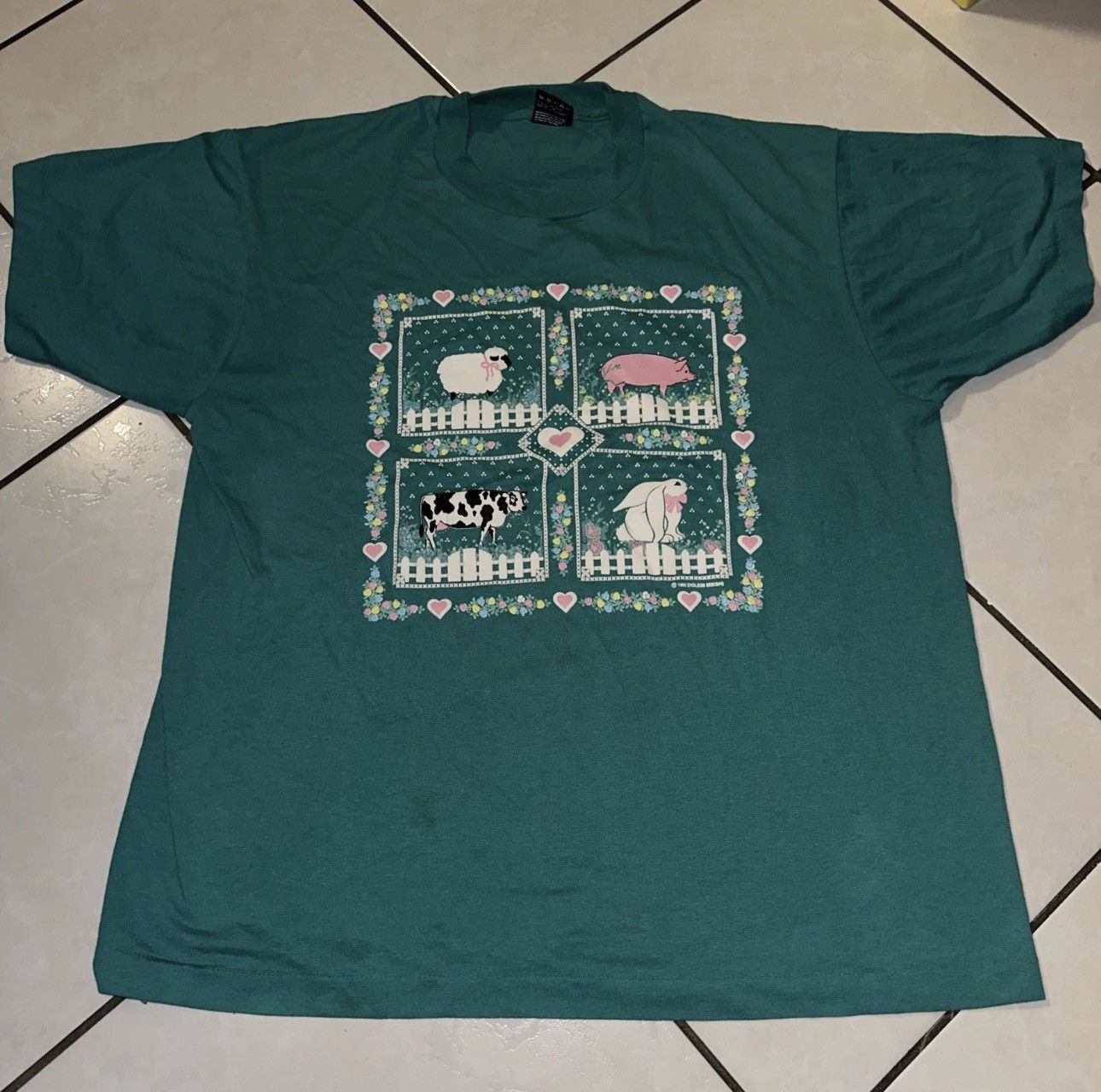 1992 Endless Designs Animal Farm Print RARE!! Size XL