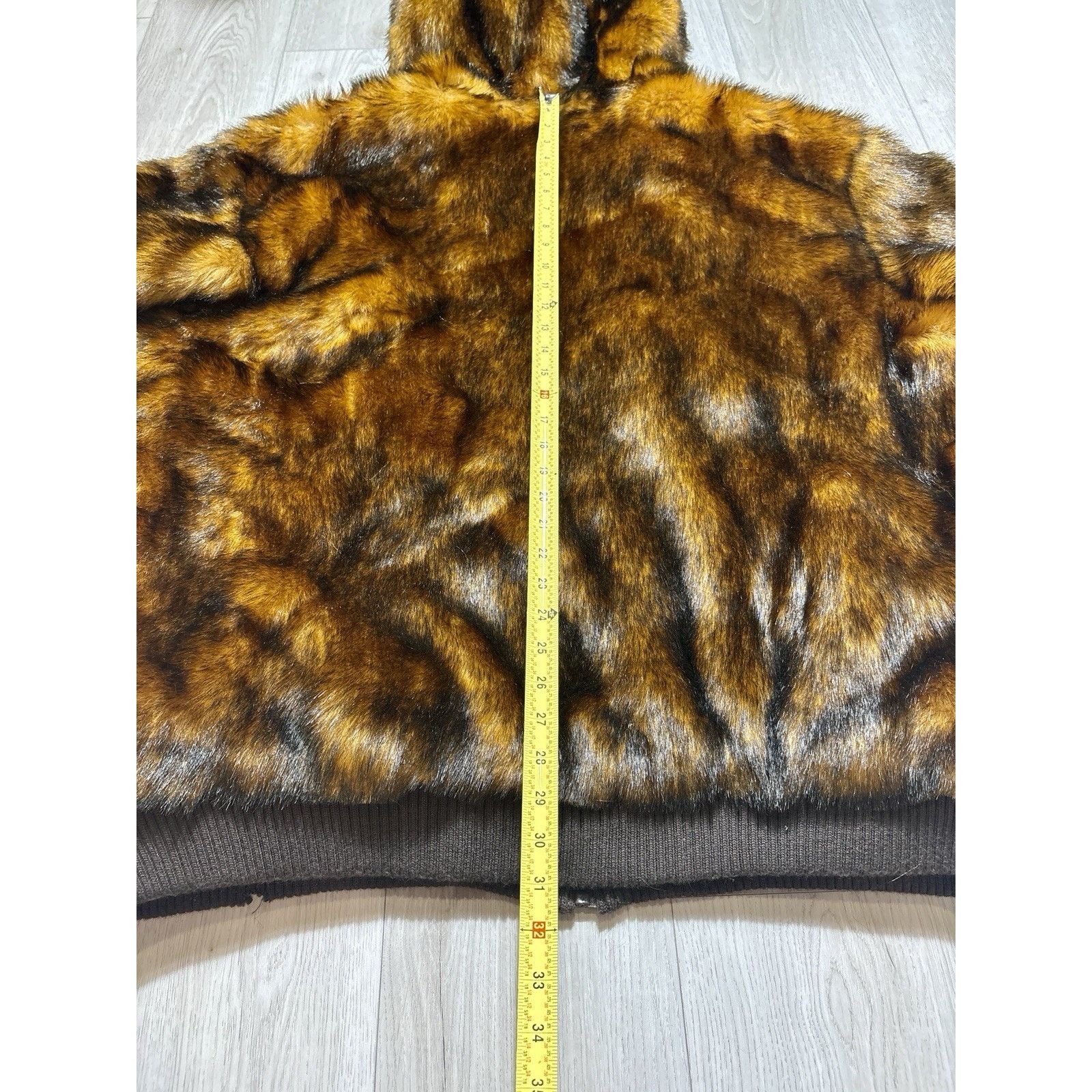 Other VTG Faux Fur Jacket 2XL Hooded Fox Pattern Bomber Oversized Size US XXL / EU 58 / 5 - 21 Thumbnail
