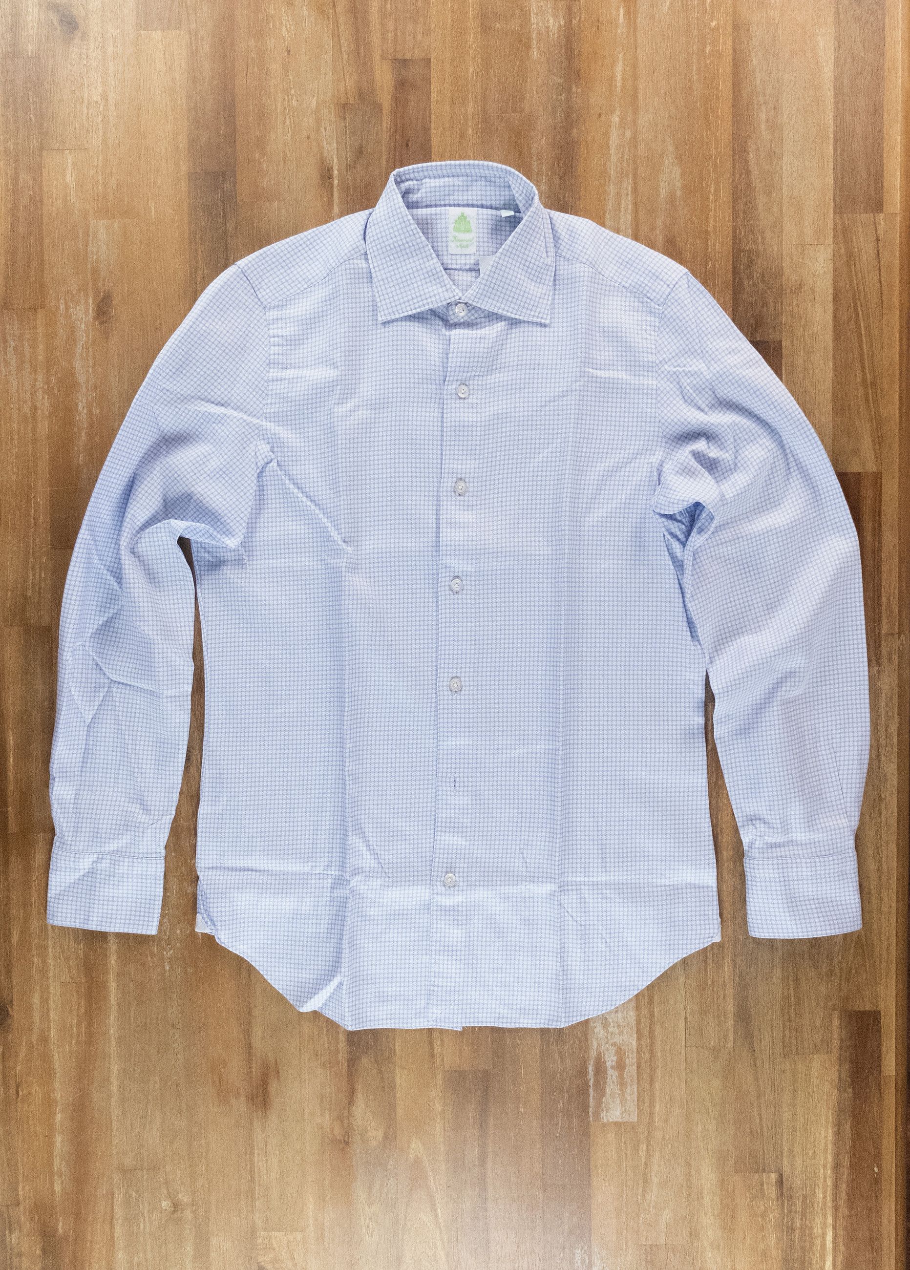 Finamore FINAMORE blue white shepherd check dress shirt Size 40 Size US M / EU 48-50 / 2 - 1 Thumbnail