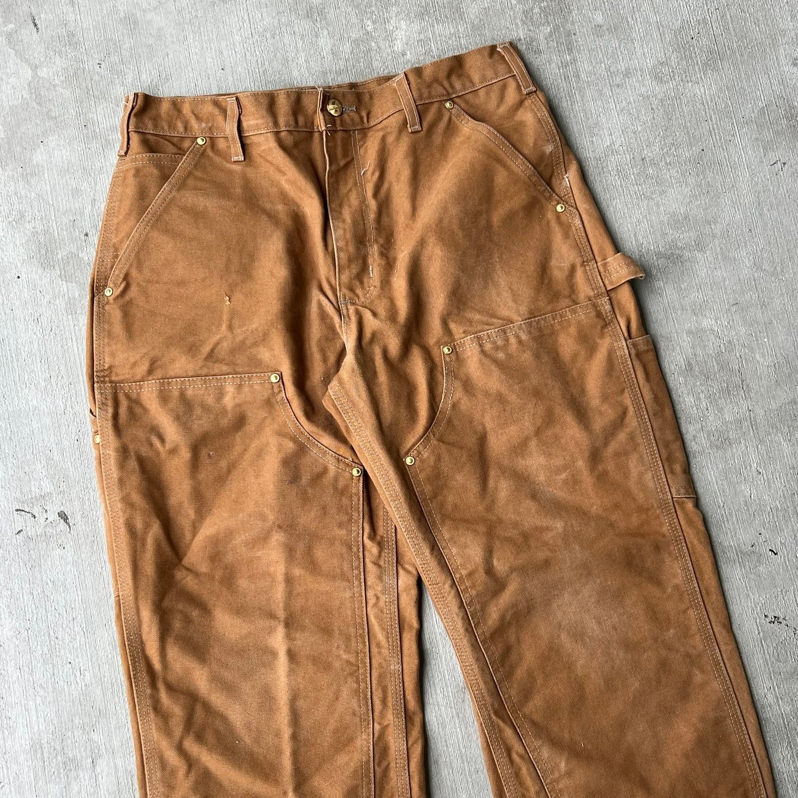 Carhartt × Vintage Carhartt brown double knee work wear carpenter pants Size US 32 / EU 48 - 2 Thumbnail