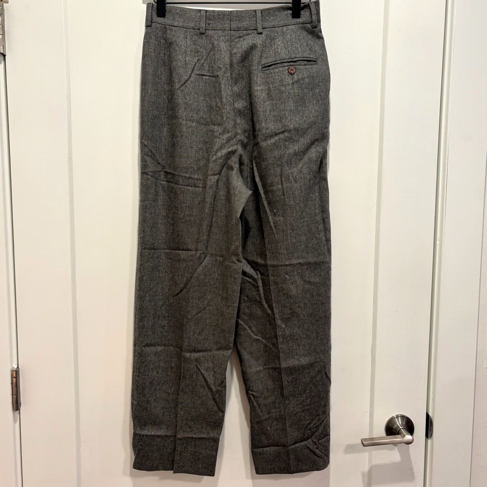 Vintage Mark Shale Wool Cashmere Pleated Trousers Gray Wide Leg Pants 6 Italy Size 28" / US 6 / IT 42 - 4 Thumbnail
