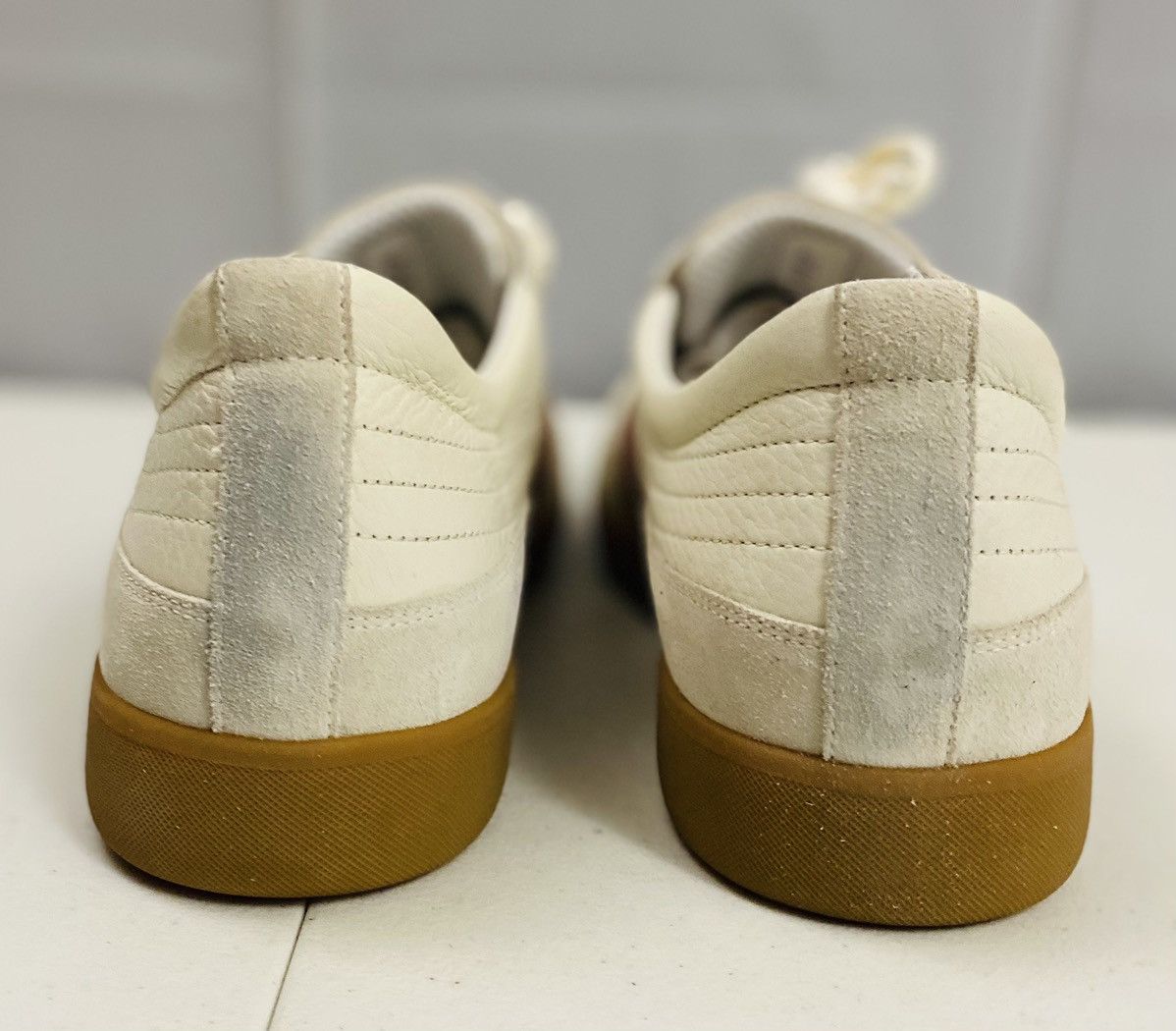 Bally Bally White/Cement Leather/Suede Stripe Nate Sneaker 12 NIB Size US 12 / EU 45 - 12 Thumbnail