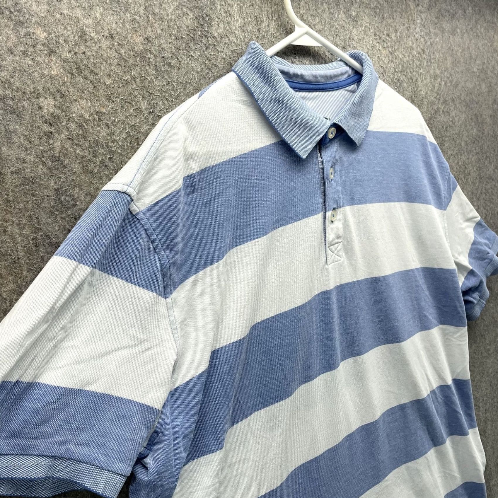 Orvis Orvis Polo Shirt Mens XL Blue White Striped Short Sleeve 100% Cotton Classic Fit Golf Casual Size US XL / EU 56 / 4 - 3 Thumbnail