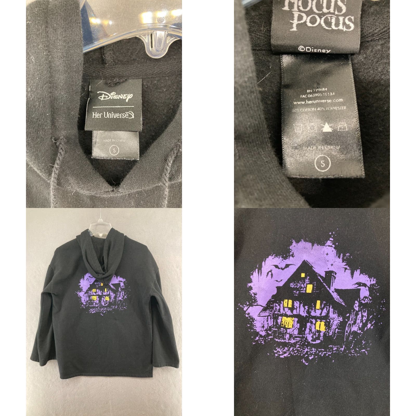 Disney Hocus Pocus Disney Womens Hoodie Small Bell Sleeve Daughters Of Darkness Size S / US 4 / IT 40 - 8 Thumbnail