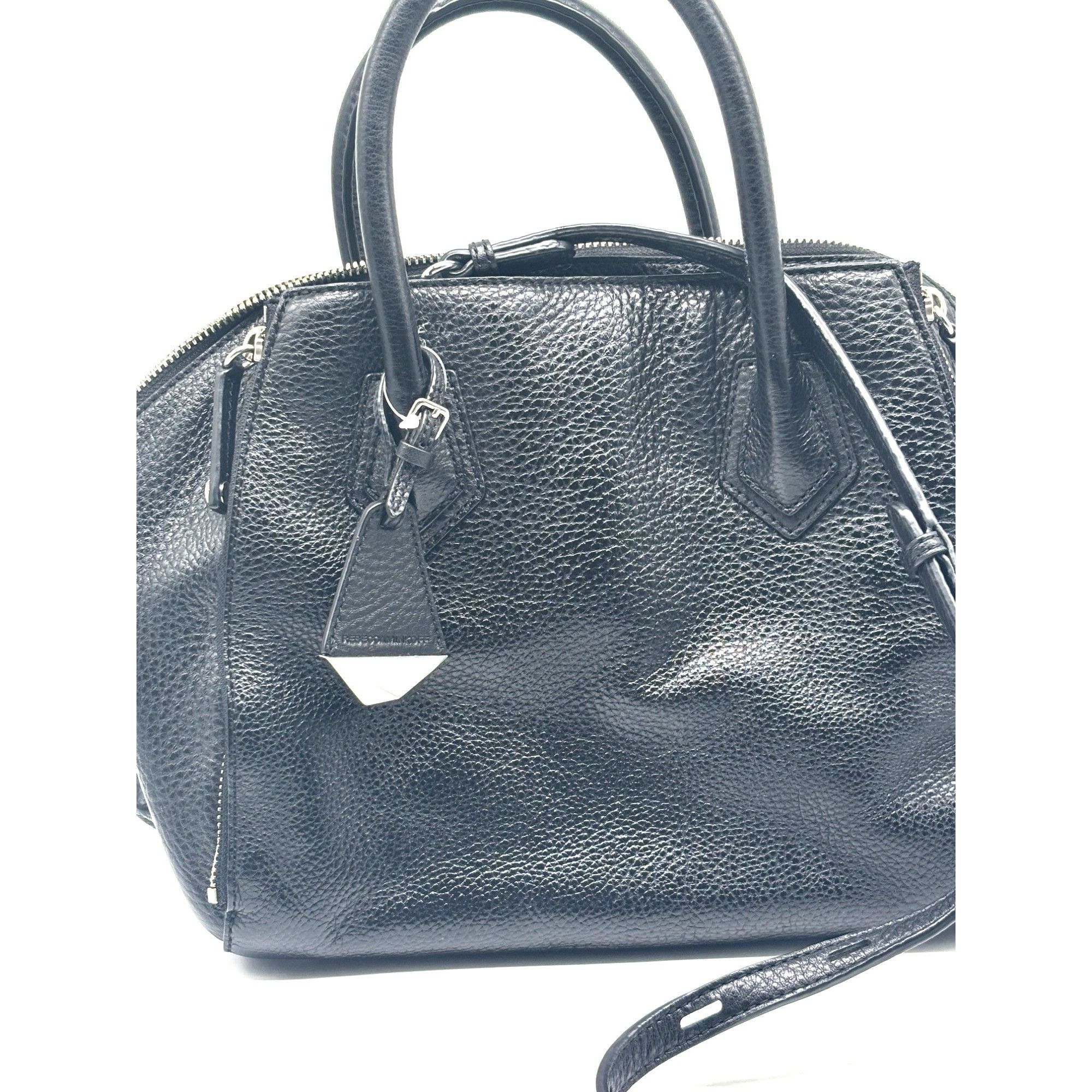 Rebecca Minkoff Rebecca Minkoff Textured Leather Mini Perry Satchel in Black Size ONE SIZE - 14 Thumbnail