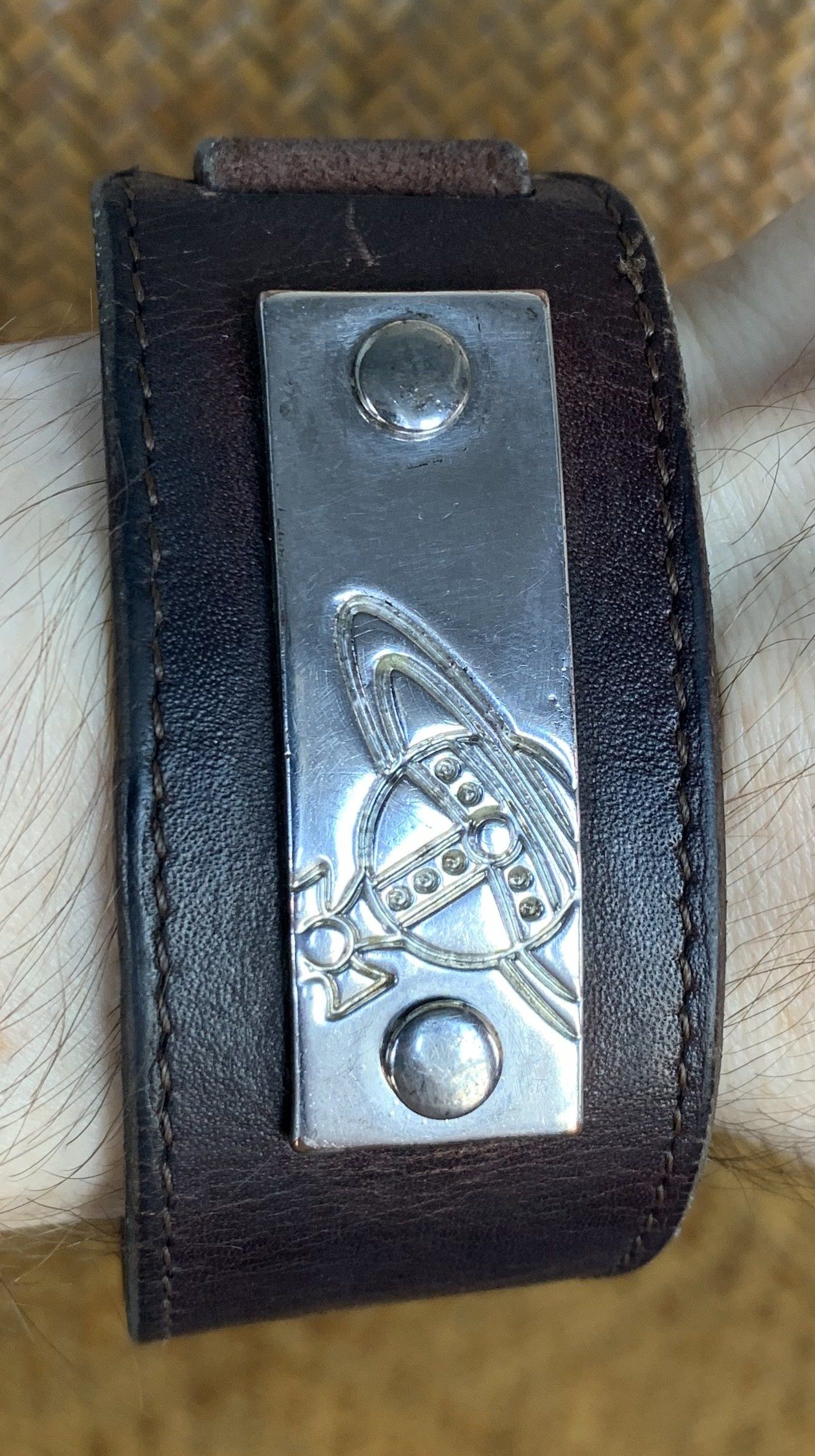 Vivienne Westwood Vivienne Westwood Leather Orb Logo Plate Bracelet Size ONE SIZE - 1 Thumbnail