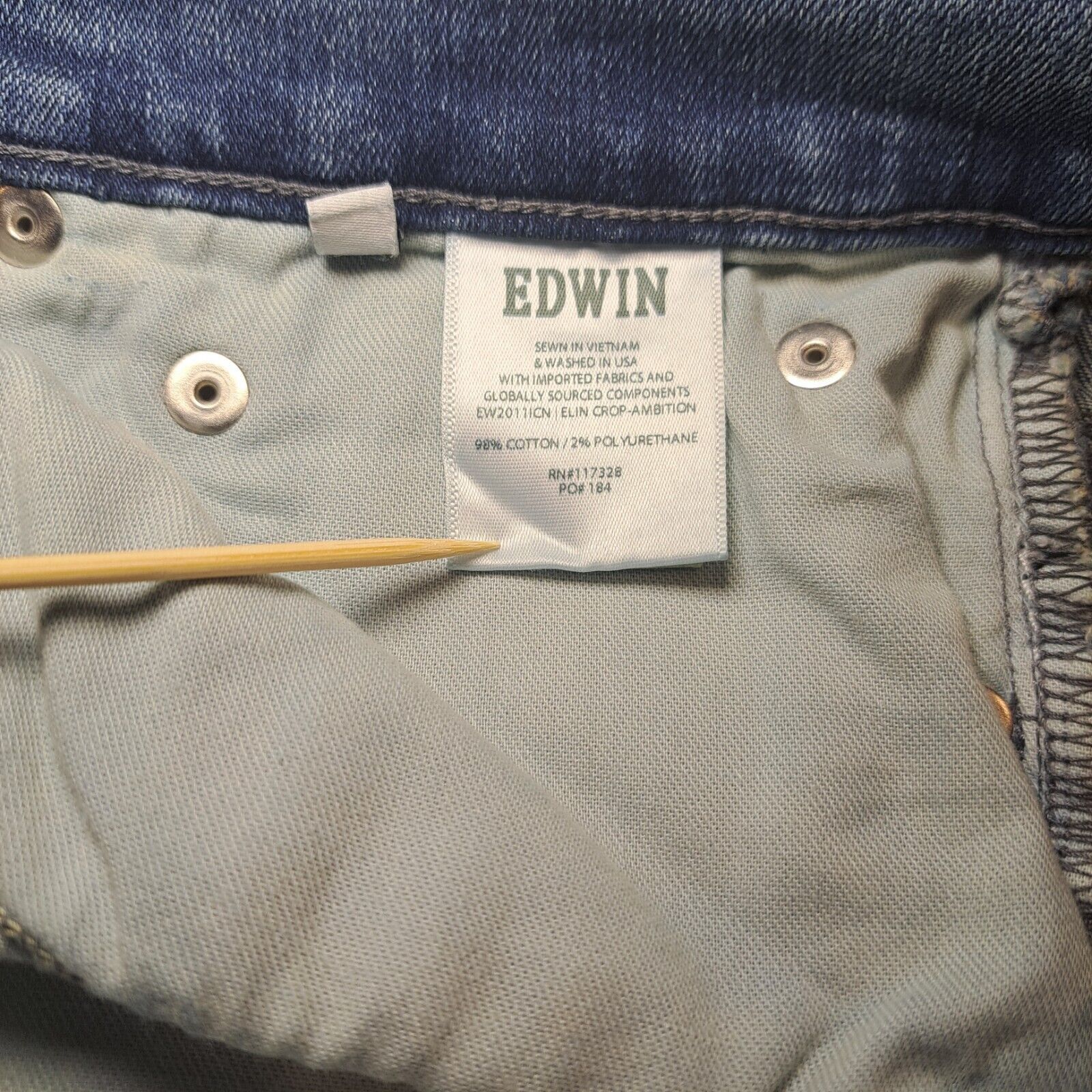 Edwin Edwin Jeans Elin Crop Straight Leg Denim Ambition Sz 31 NWT Size 31" - 6 Thumbnail