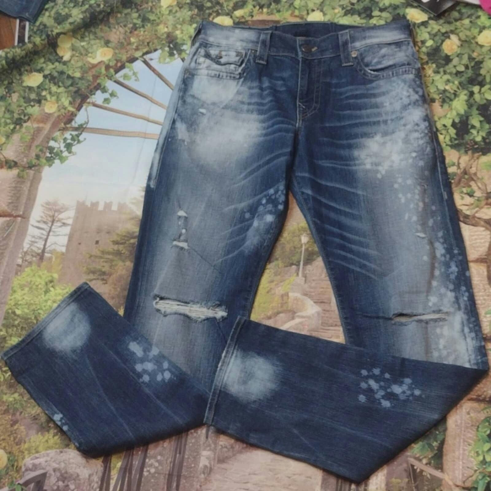 True Religion True religion geno relaxed slim paint splatter jeans sz 32 Size US 32 / EU 48 - 1 Thumbnail