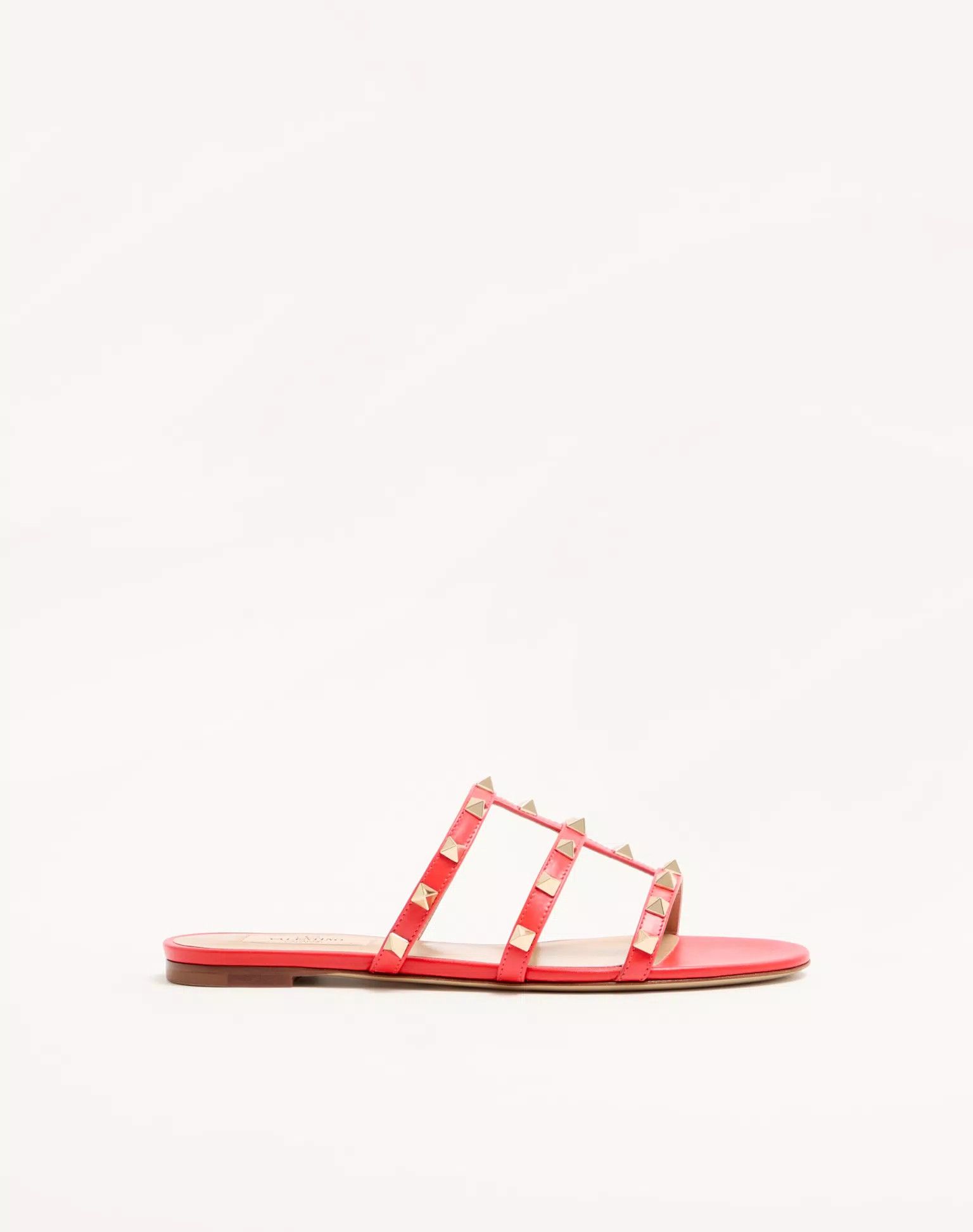 Valentino os11x0126 Rockstud Flat Slide Sandals in Orange Size US 7 / IT 37 - 1 Thumbnail