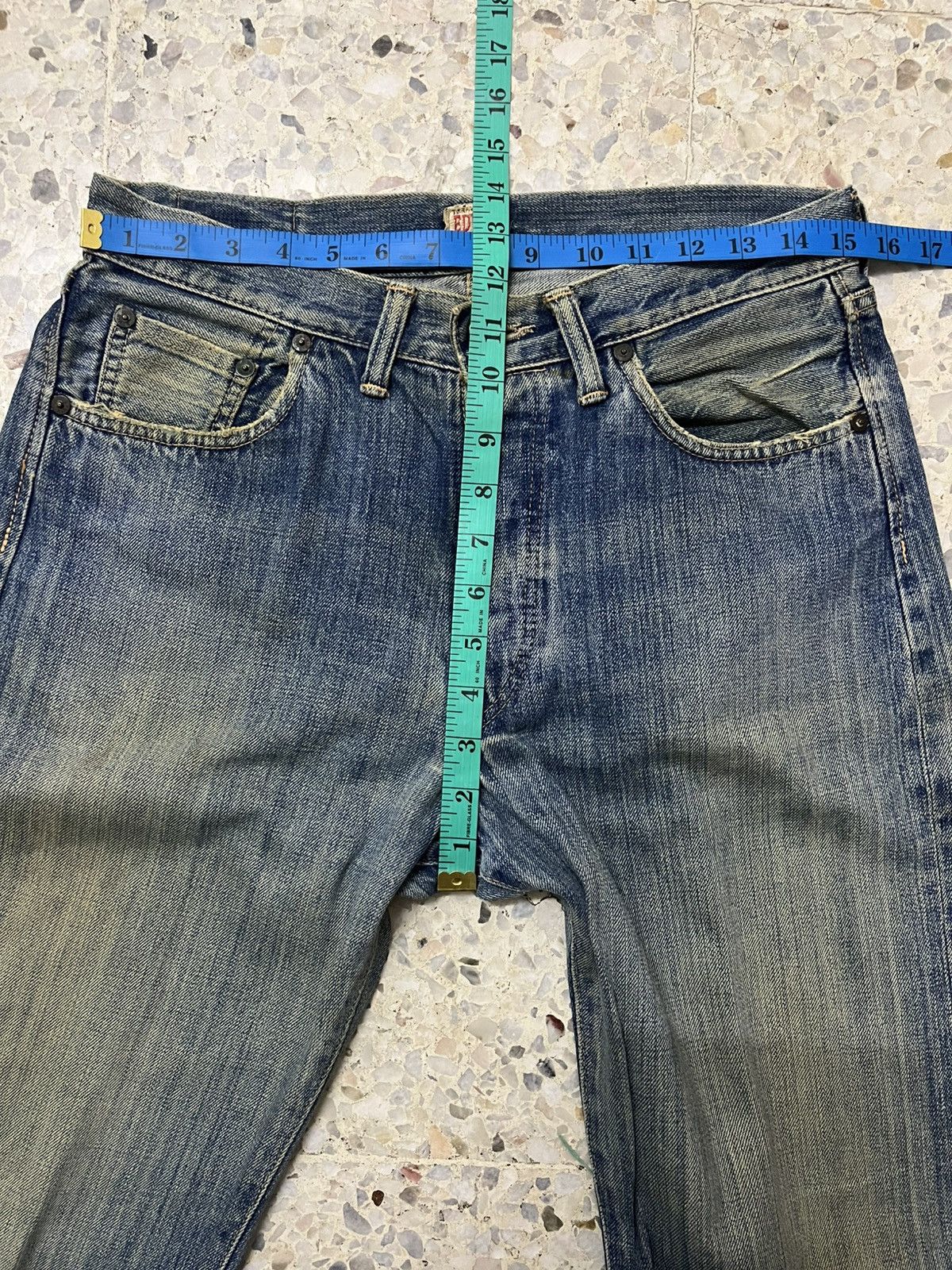Edwin Vintage rare 80s EDWIN red selvedge rusty distressed Size US 31 - 18 Thumbnail