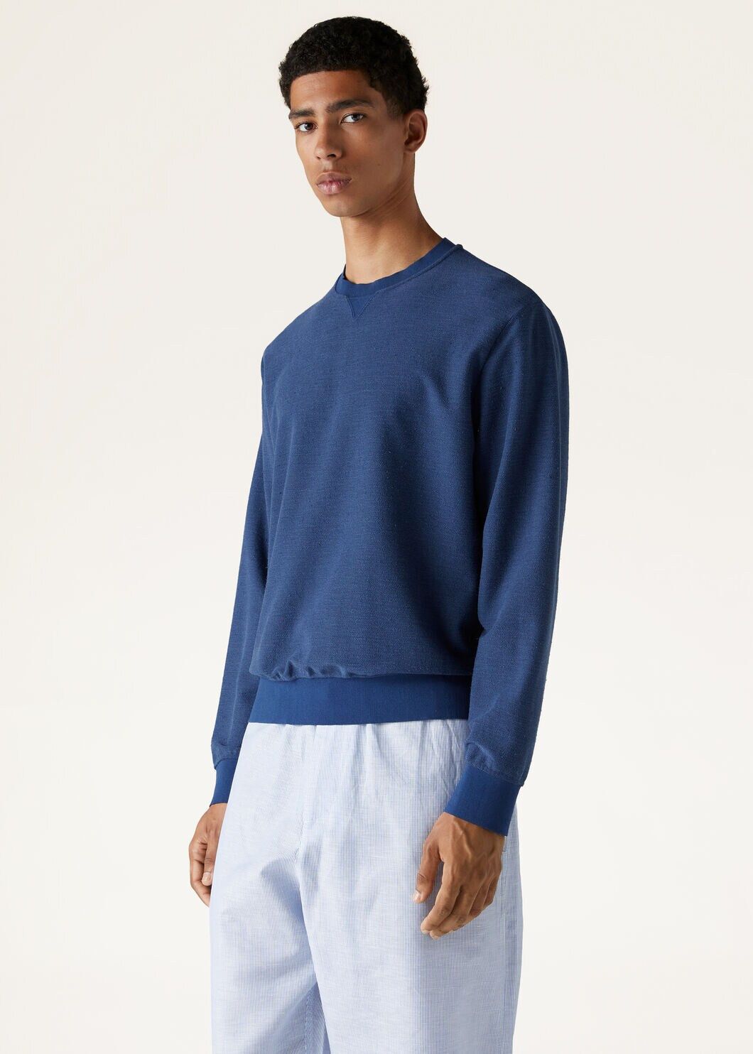 Loro Piana o1w1db10125 FAO0216 Hotaka Crewneck Sweater in Blue Size US L / EU 52-54 / 3 - 6 Thumbnail