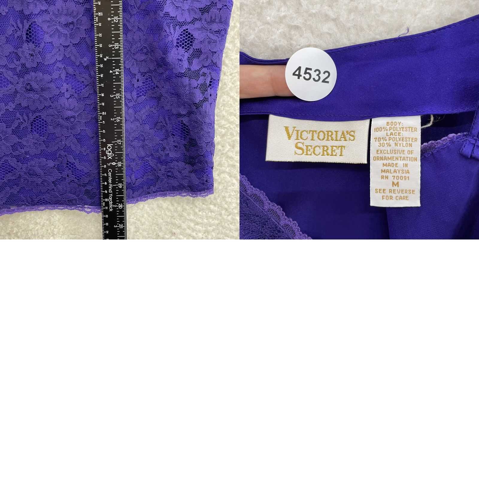 Victoria's Secret VINTAGE Victoria's Secret Camisole Lingerie Top Purple Lace Gold Label Womens 80s M/L Sleeveless Edwardian Style Size L / US 10 / IT 46 - 8 Thumbnail