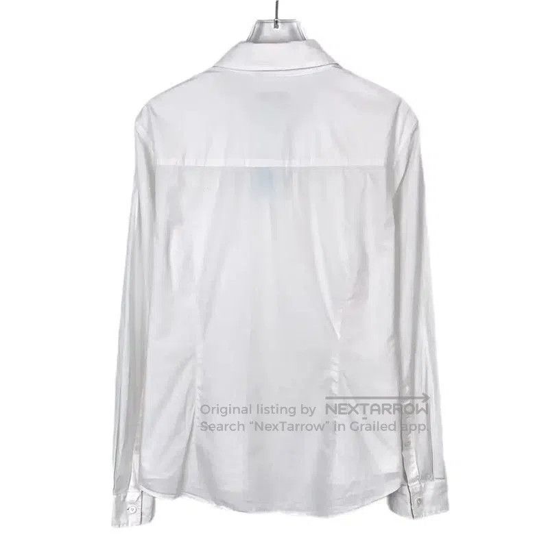 Burberry Burberry White Cotton Women's Long Sleeve Shirt. Size L / US 10 / IT 46 - 2 Thumbnail