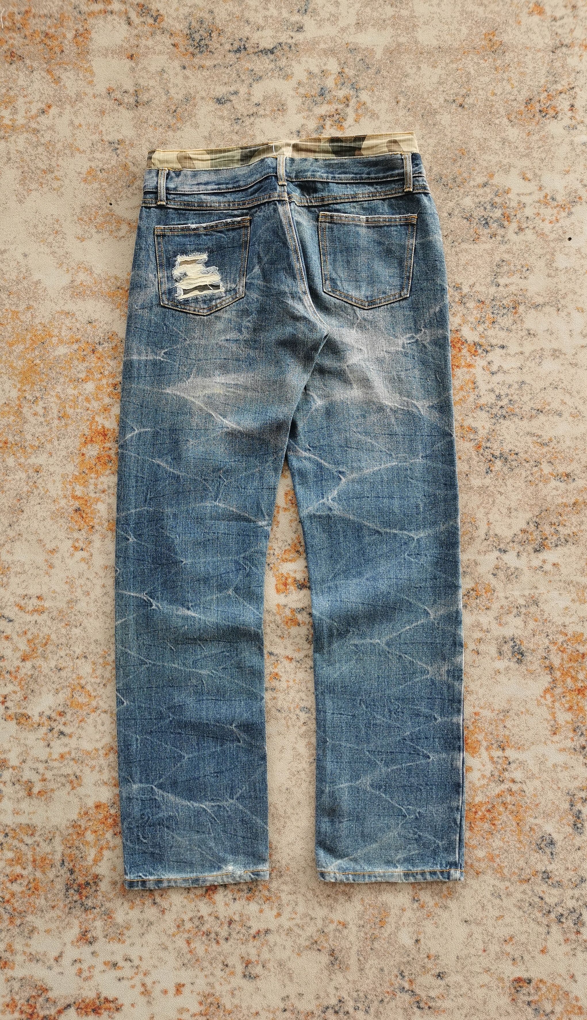 Kapital DoubleWaist Distressed Denim Clawmark CamoWaist Size 31x31.5 Size US 31 - 6 Thumbnail