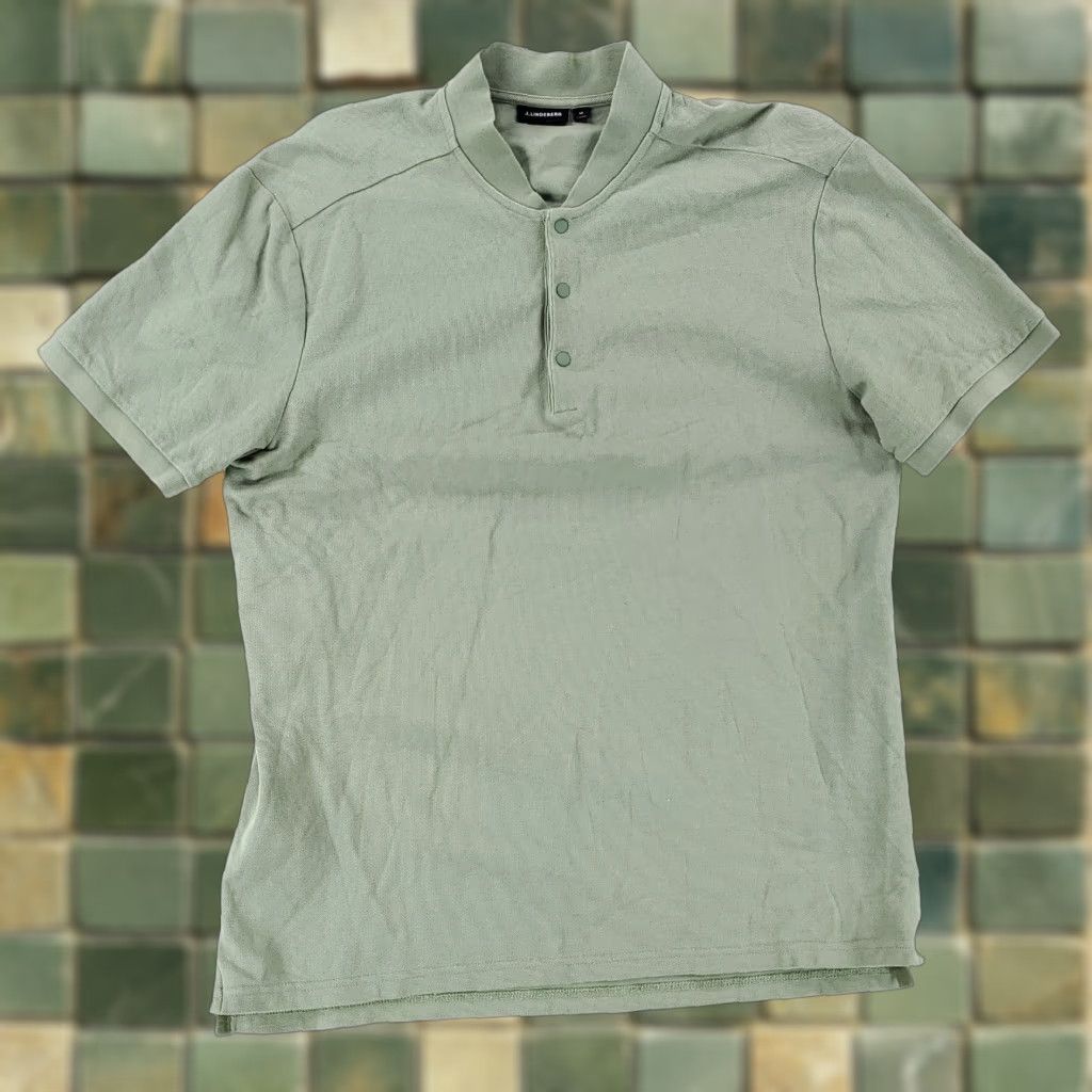 J.Lindeberg J Lindberg Polo Shirt Green Banded Collar Short Sleeve Mens M Size US M / EU 48-50 / 2 - 1 Thumbnail